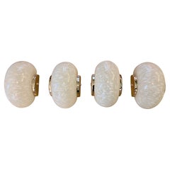 Set di quattro lampade da parete in vetro di Murano color crema della metà del secolo scorso, 1950