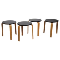 Set of Four Mid Century  Stacking Side Tables by Thonet after Aalto 