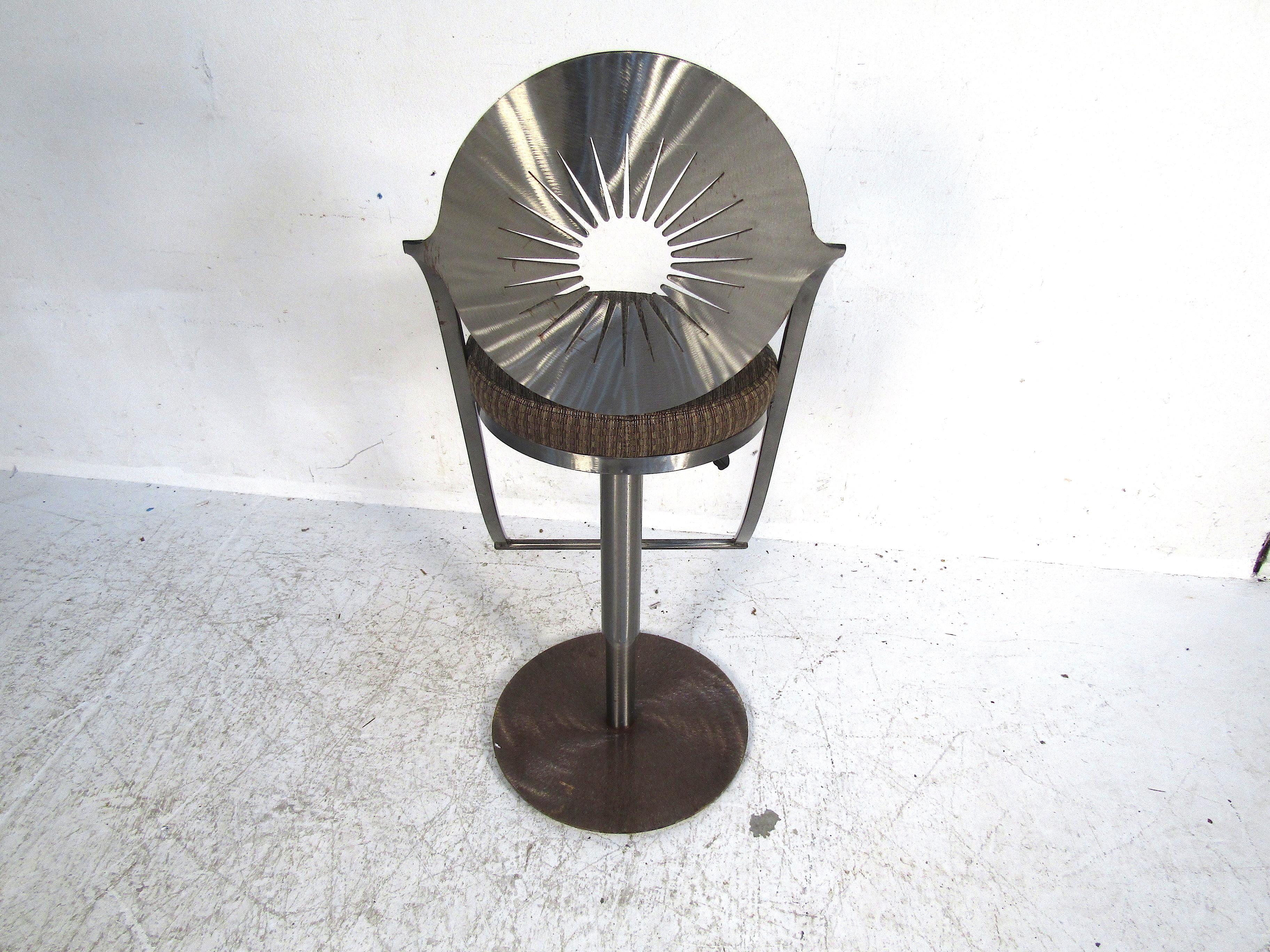 Set of Four Midcentury Steel Bar Stools 5