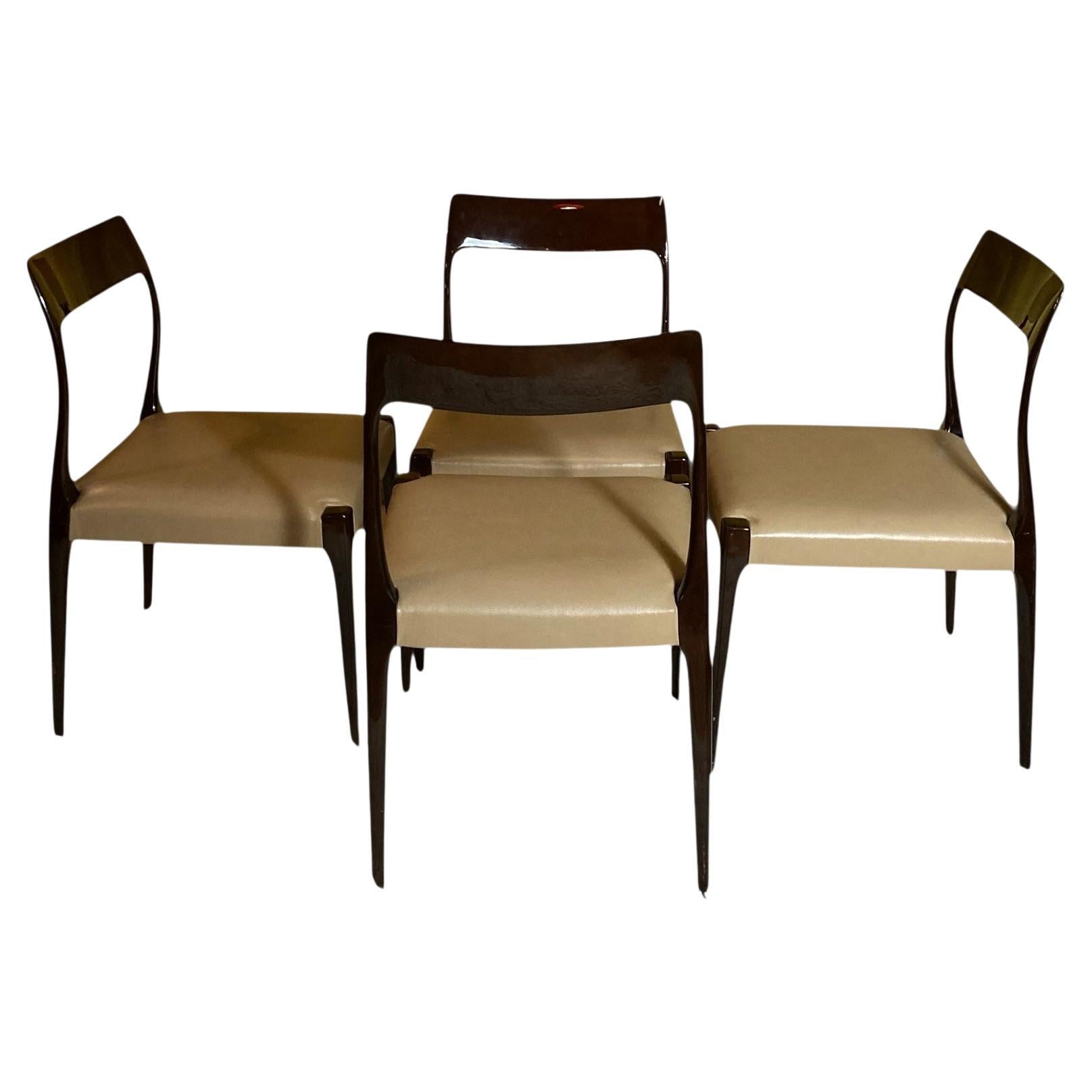 Set of Four Mid Century Style Laskasa Karen Laquered Dining Chairs