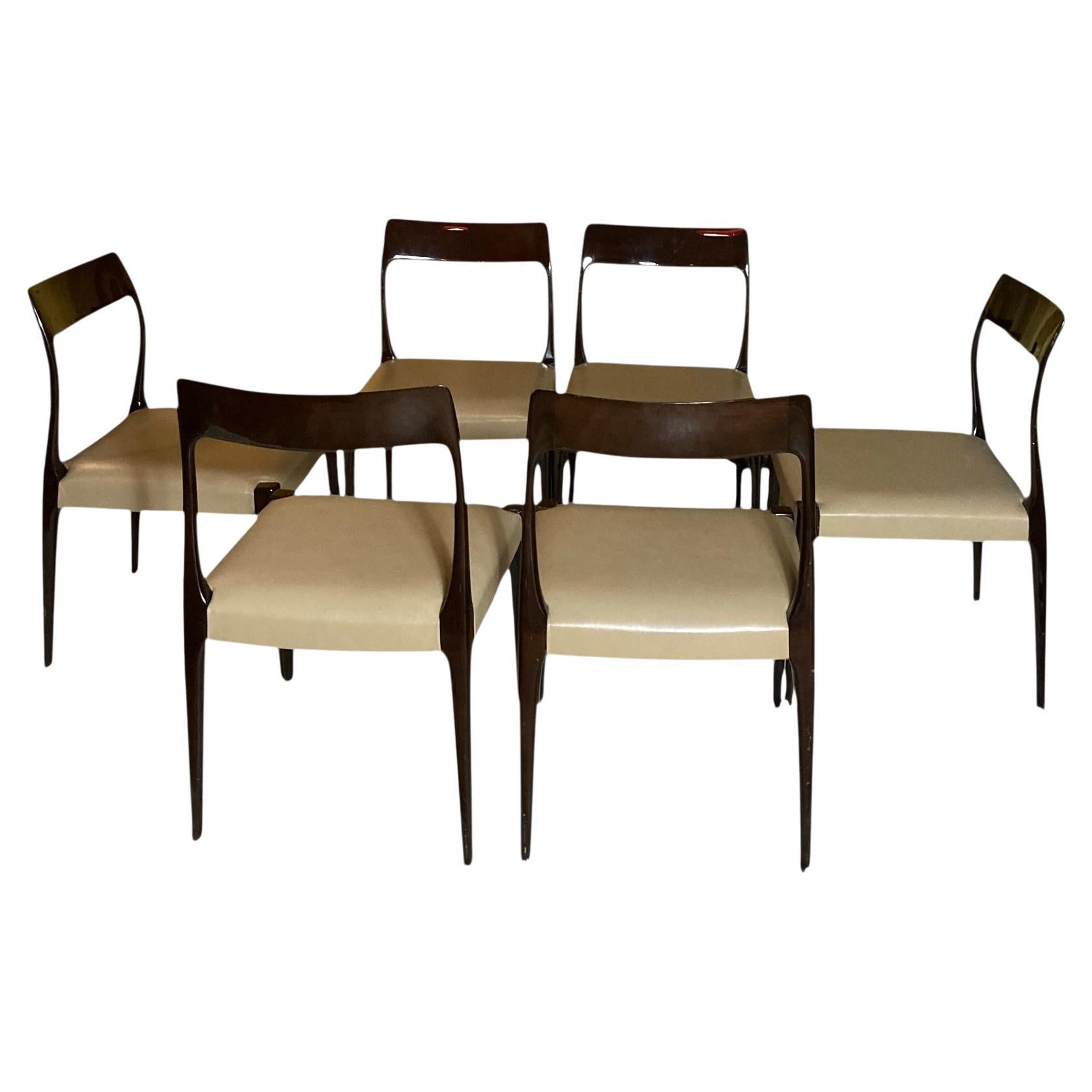 Set of Four Mid Century Style Laskasa Karen Laquered Dining Chairs