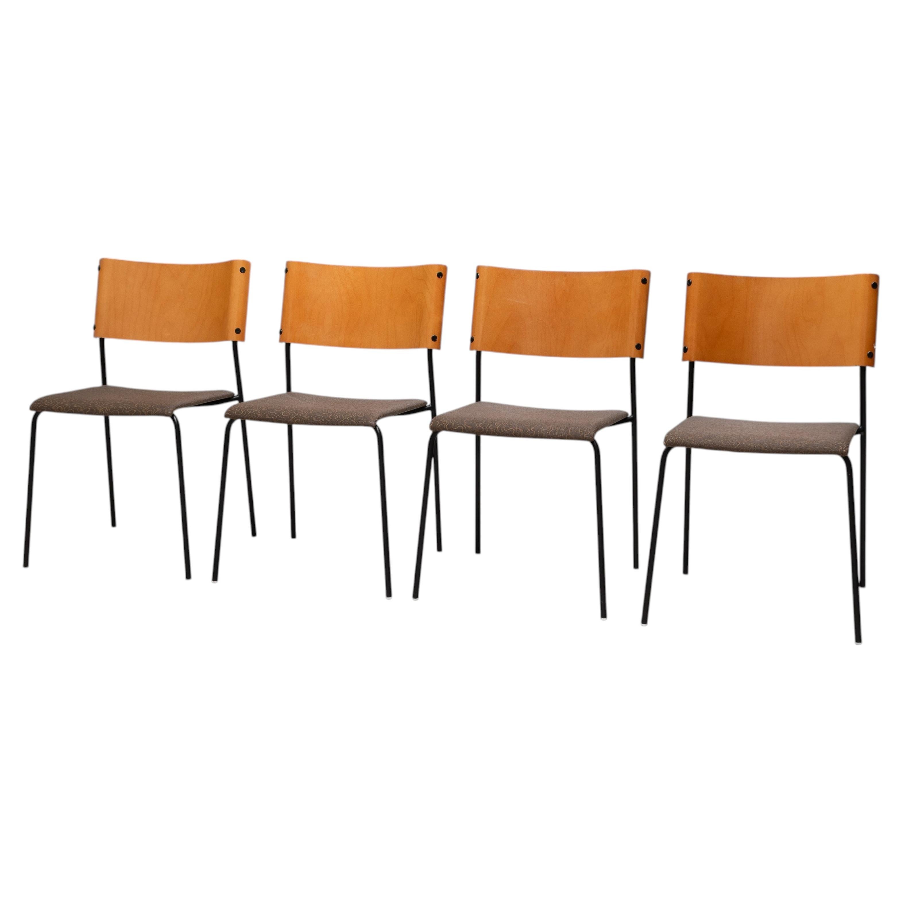 Set of Four Mid-Century Style Stacking Chairs