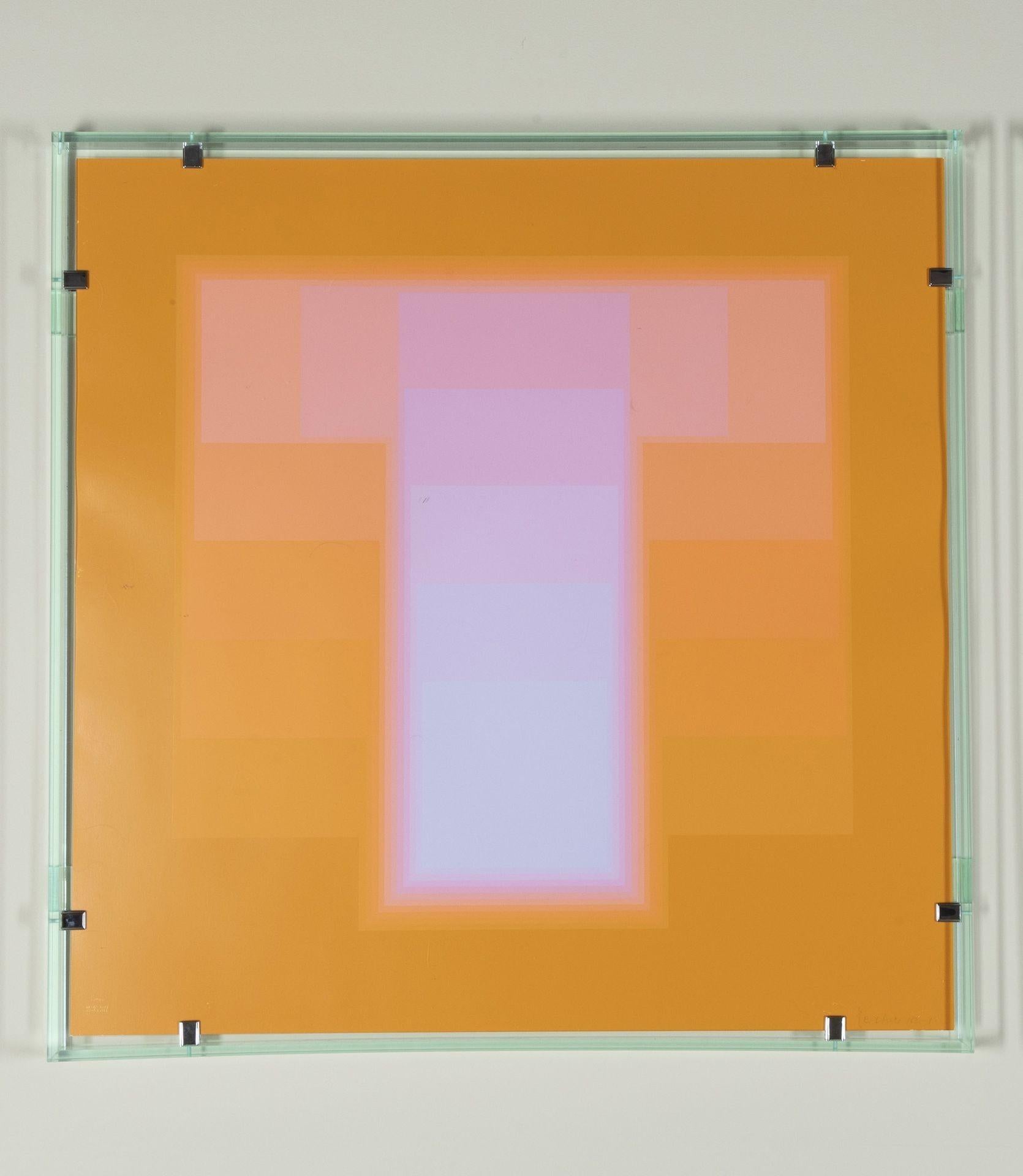 A collection of four original mid-20th Century shimmering op art screenprints from the series 'Colorsounds' by Karl Gerstner. Swiss artist and graphic designer, 1937-2017.
Signed by the artist and numbered from an edition of 175 each bearing the