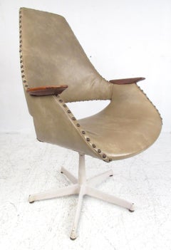 Set of Four Midcentury Swivel Armchairs