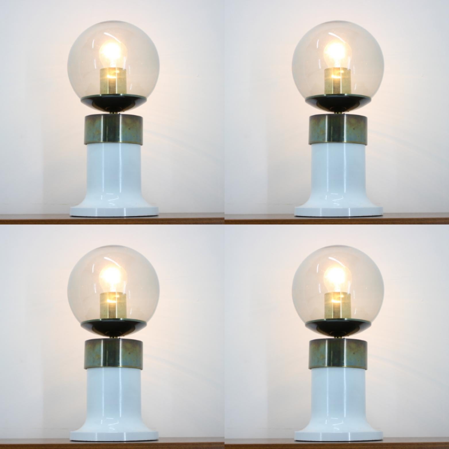 Late 20th Century Set of Four Midcentury Table Lamps, Kamenicky Senov, 1970s For Sale