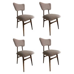 Set of Four Mid-Century Taupe Boucle Dining Chairs, 1960s