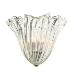 Set of Four Mid Century Translucent Stylized Anemone Sconces by Barovier e Toso