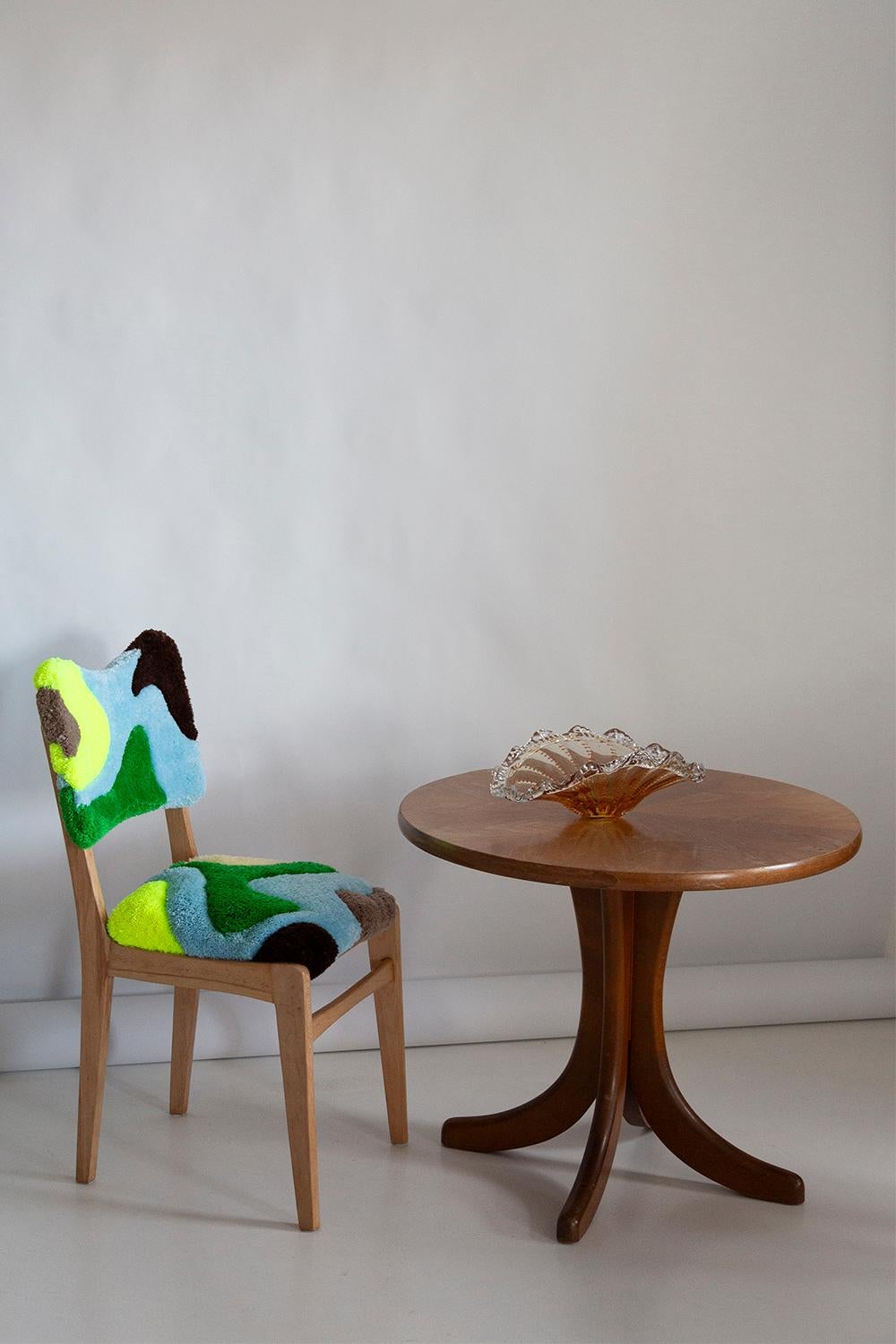 Set di quattro sedie con imbottitura di legno della metà del secolo scorso, Wood Light, Rajmund Halas, Polonia, anni '60 in vendita 7