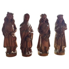 Set of Four Mid-Century Tuscan Terracotta Statues Representing the Four Seasons