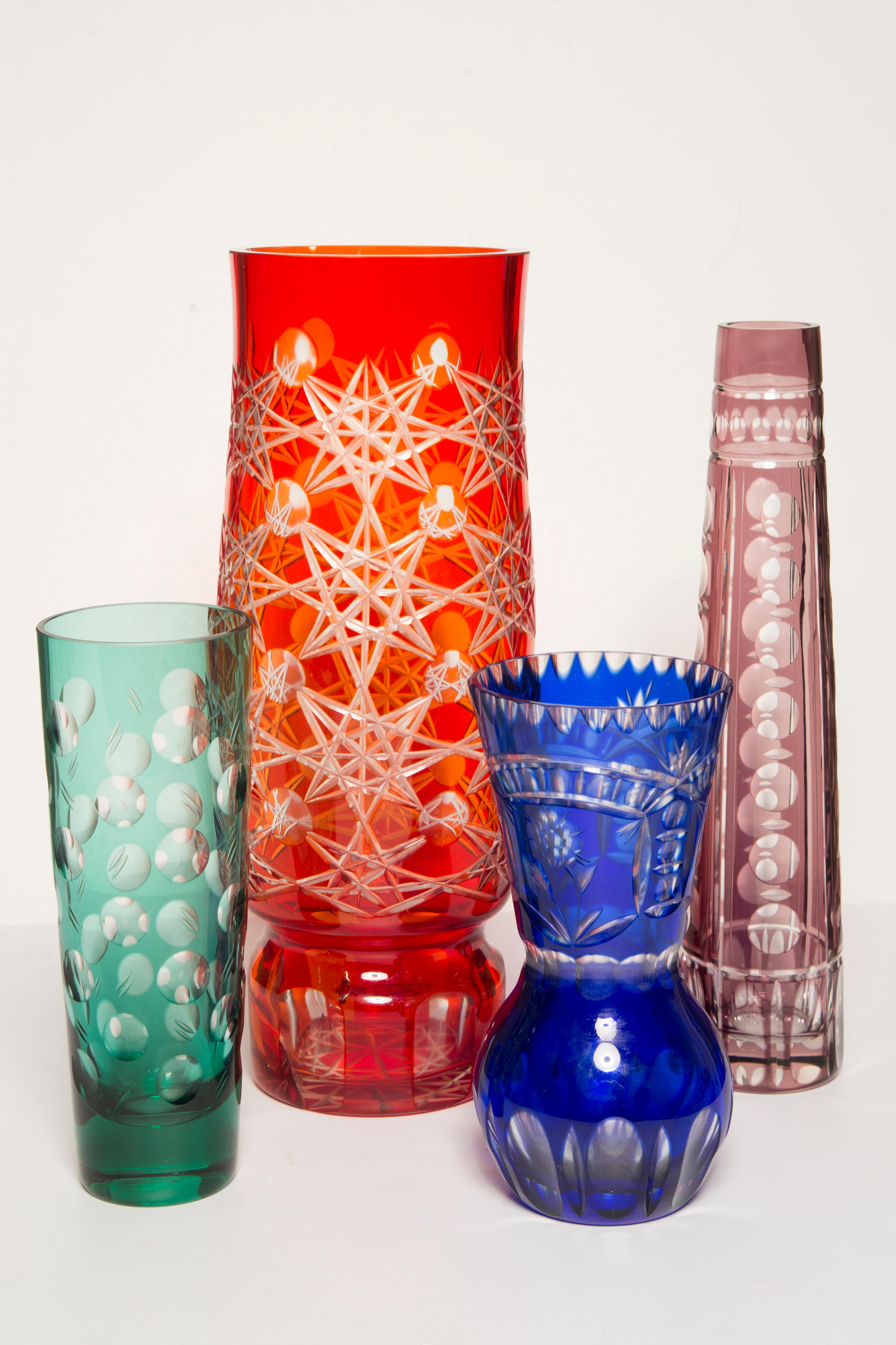 Set von vier Vintage-Kristallvasen aus der Mitte des Jahrhunderts, Italien, 1960er Jahre (Italienisch) im Angebot