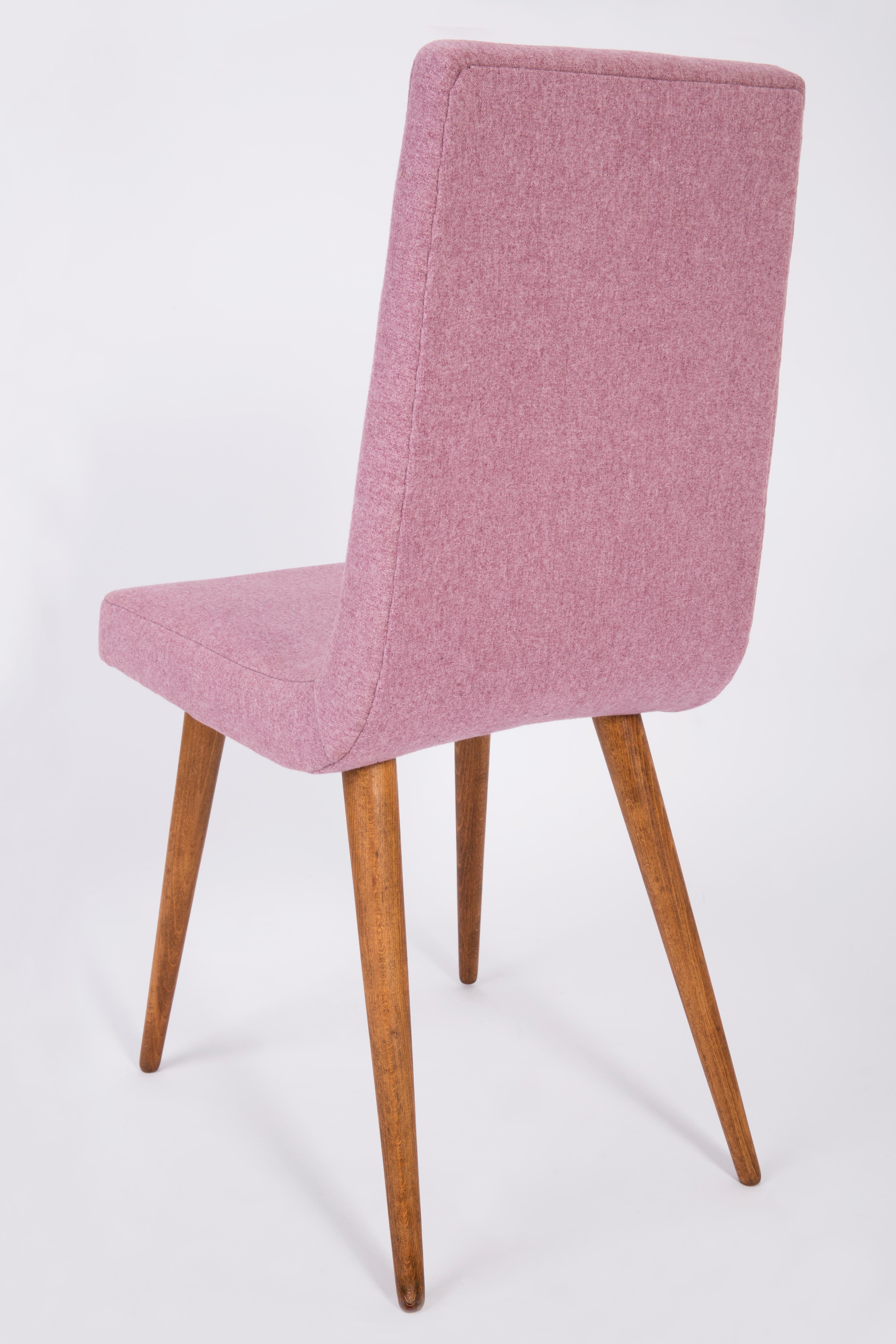 Set of Four Mid-Century Vintage Pink Melange Chairs, Europe, 1960s For Sale 2