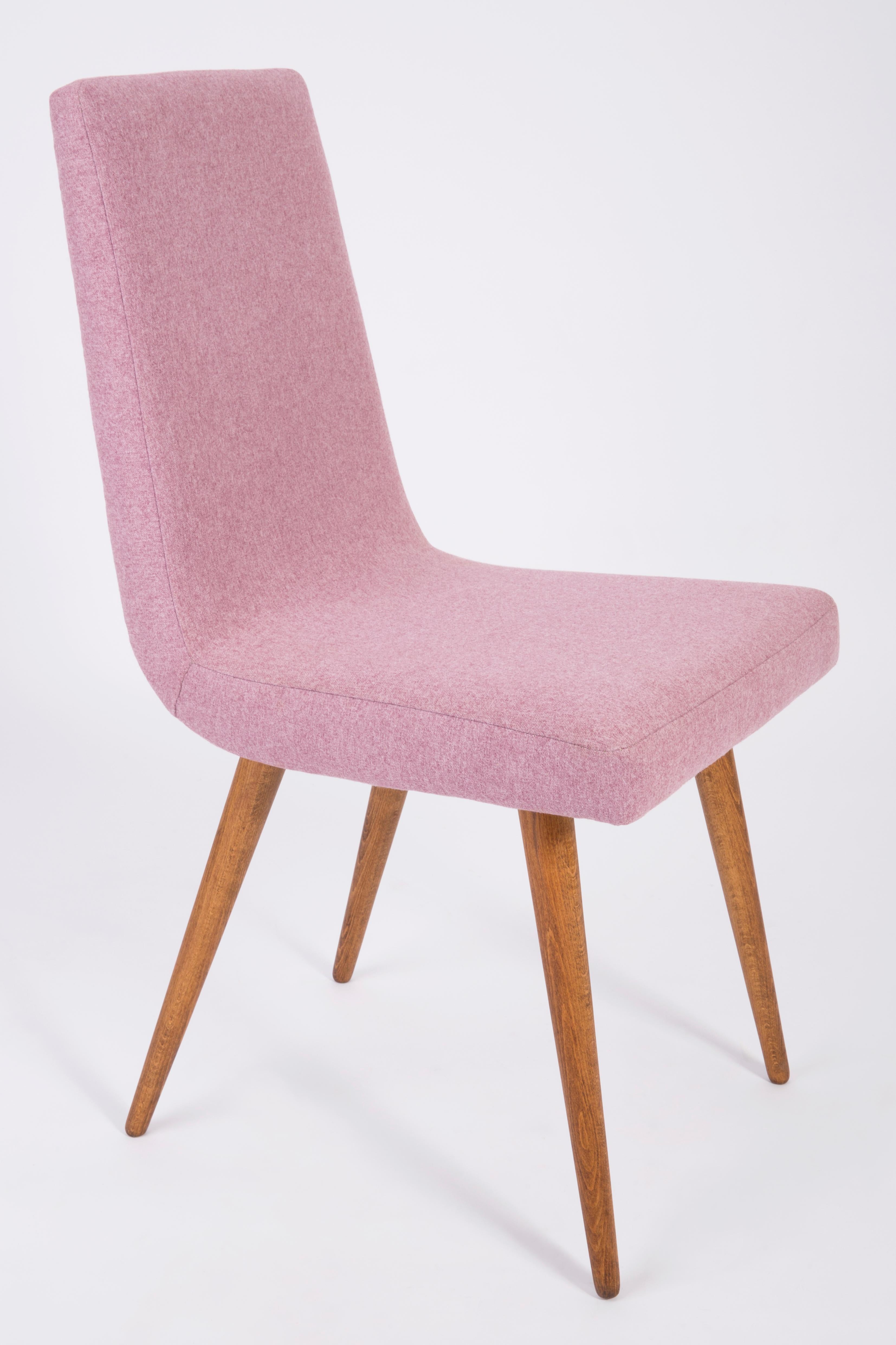 Set of Four Mid-Century Vintage Pink Melange Chairs, Europe, 1960s For Sale 5