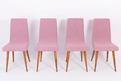 Set of Four Mid-Century Vintage Pink Melange Chairs, Europe, 1960s