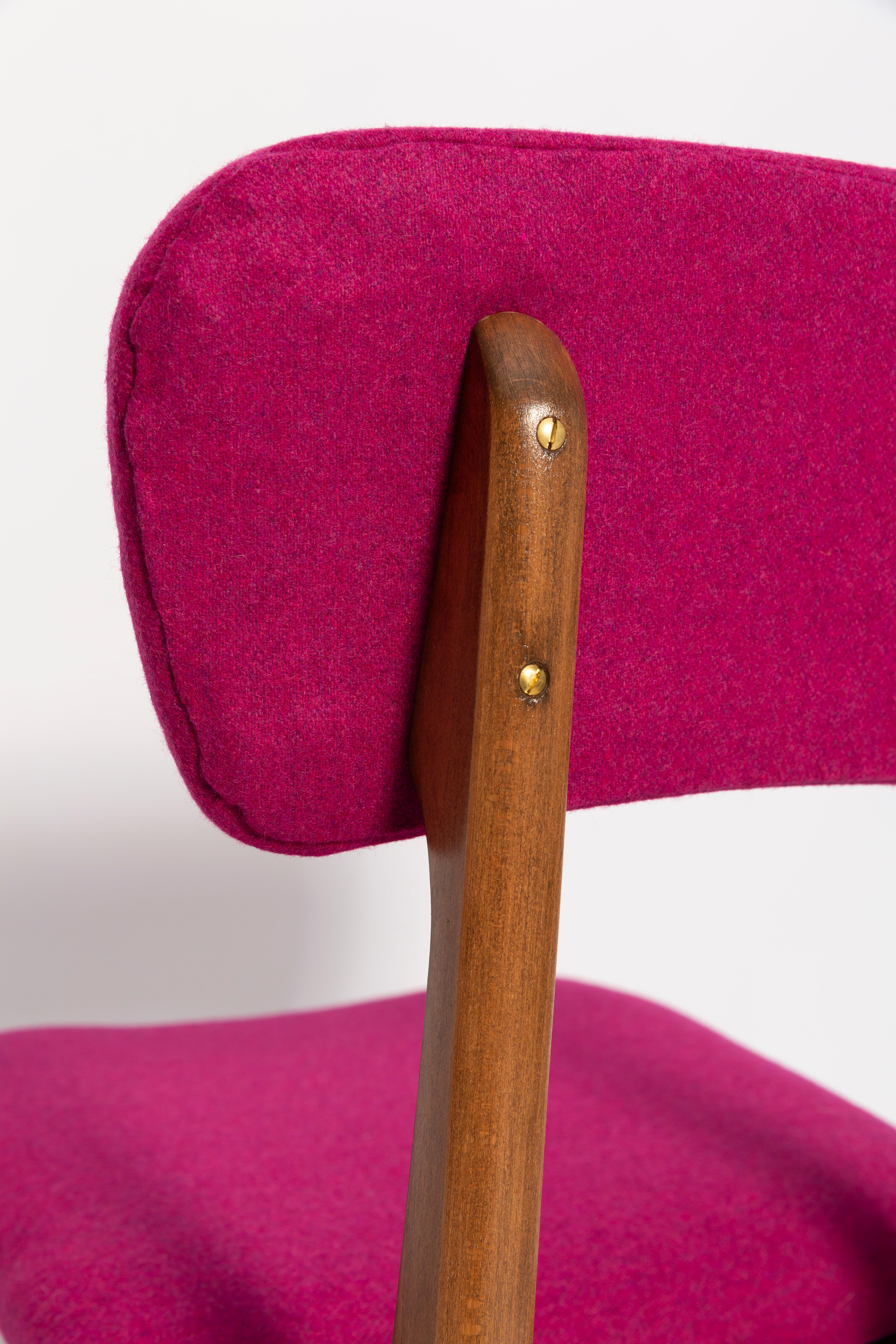 Velvet Set of Four Mid Century Wool Chairs, Rajmund Halas, Europe, 1960s For Sale