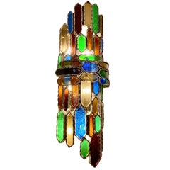 Set of Six Midcentury Art Glass Sconces, Sold Per Pair