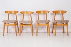 Set of Four Midcentury Black Pixel Dining Chairs, 1960s