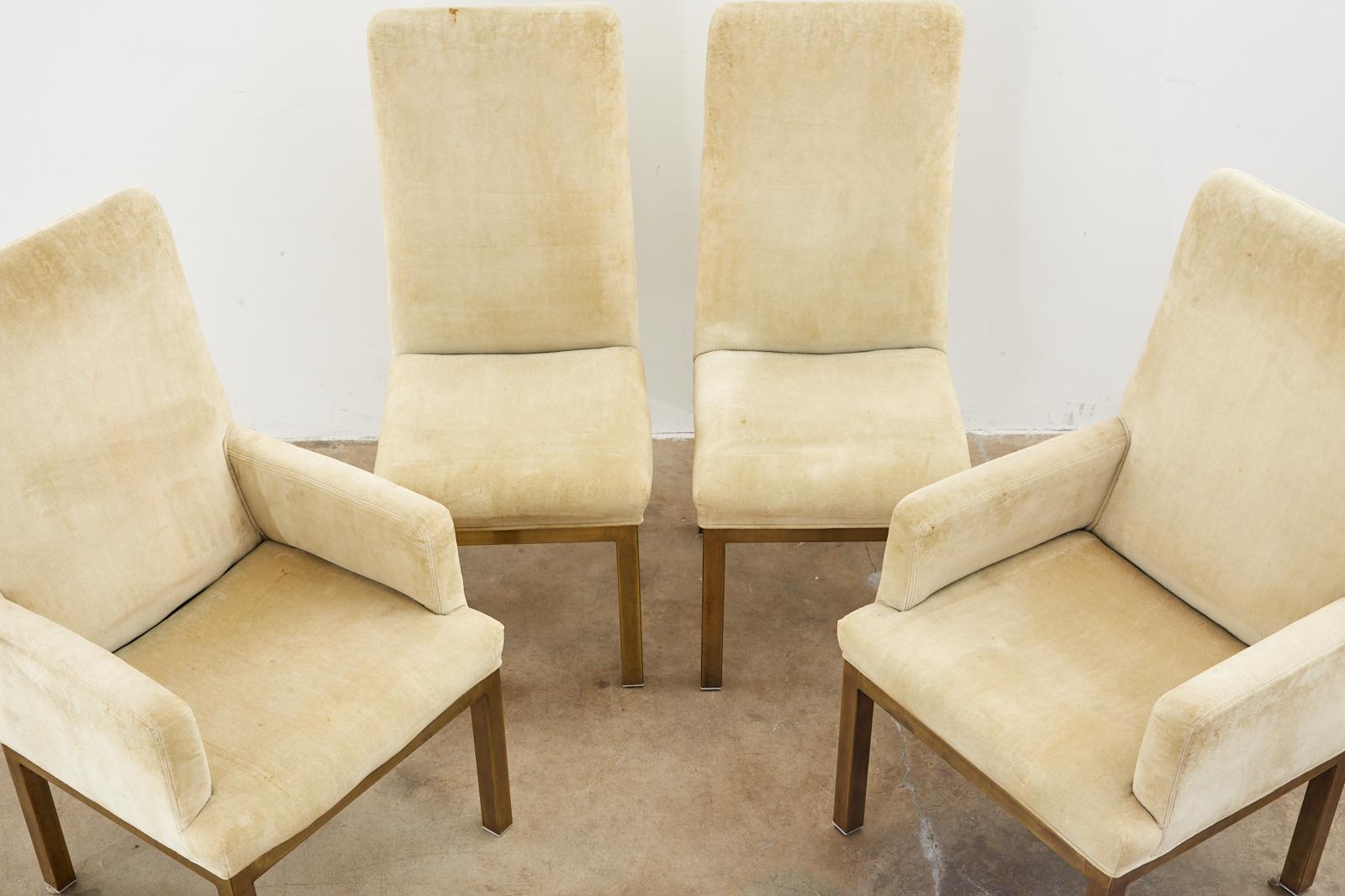 Set of Four Midcentury Bronzed Dining Chairs by Mastercraft In Good Condition In Rio Vista, CA