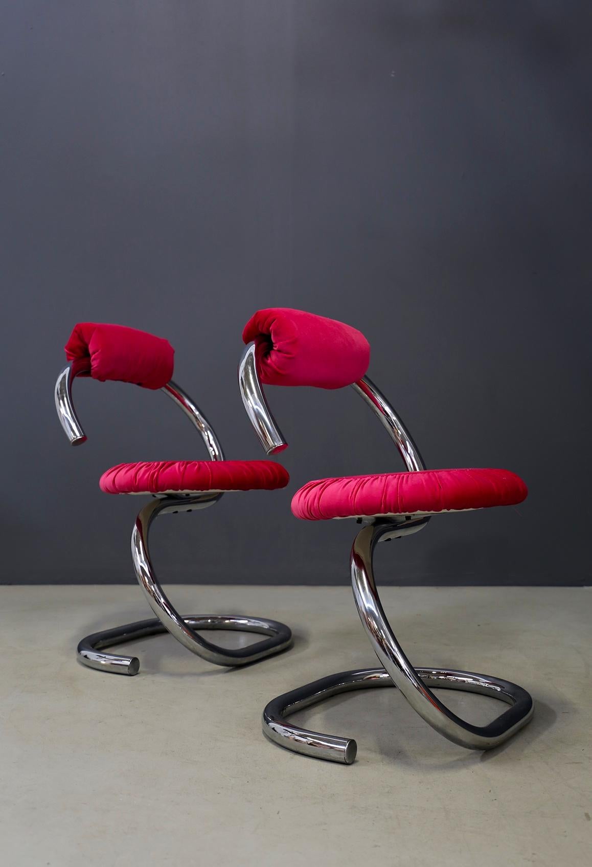 Set of Four Midcentury Chair by Giotto Stoppino Series 