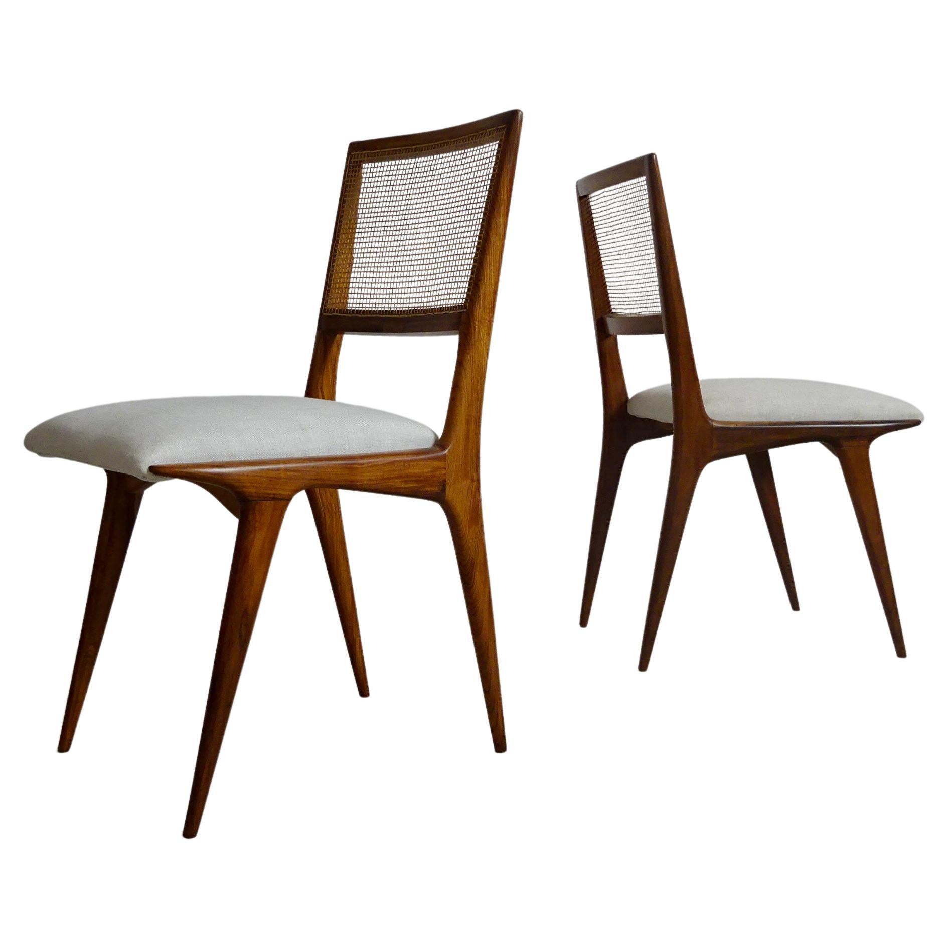 Set of Four Mid-Century Chairs, Brazil Modern For Sale