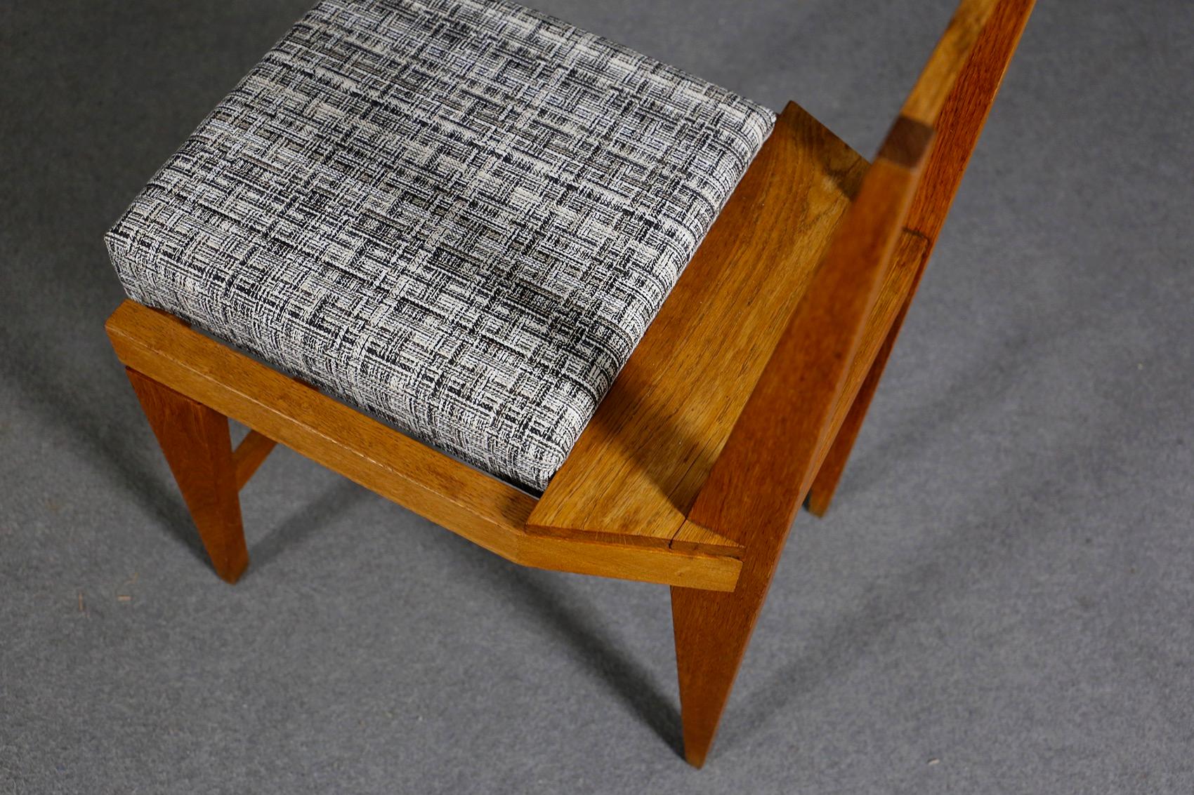Fabric Set of Four Midcentury Chairs by Augusto Romano