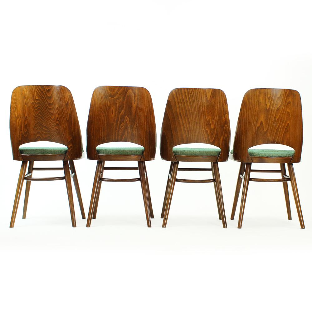Set of Four Midcentury Chairs by TON in Walnut, Czechoslovakia 1960s In Good Condition For Sale In Zohor, SK