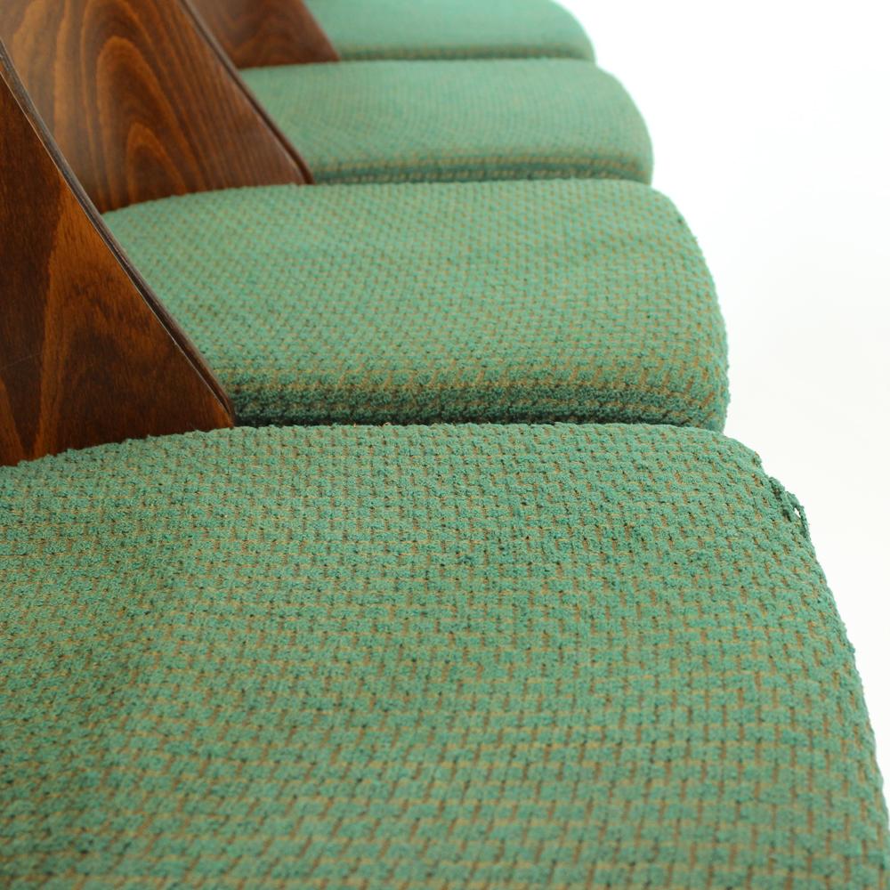 Fabric Set of Four Midcentury Chairs by TON in Walnut, Czechoslovakia 1960s For Sale