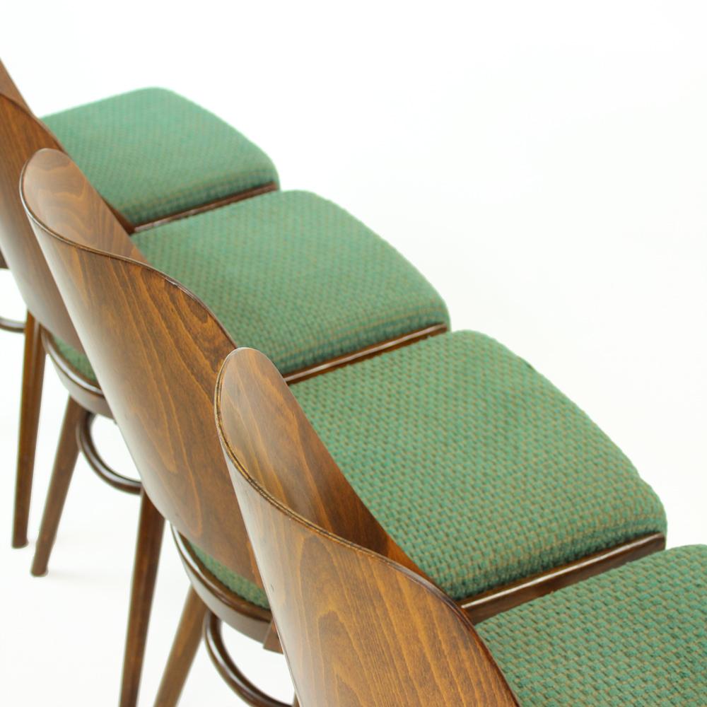Set of Four Midcentury Chairs by TON in Walnut, Czechoslovakia 1960s For Sale 1