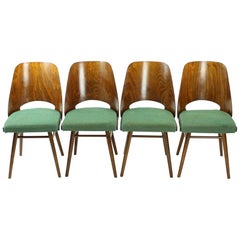 Set of Four Midcentury Chairs by TON in Walnut, Czechoslovakia 1960s