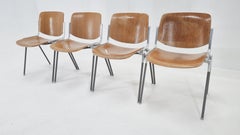 Set of Four Midcentury Chairs Designed by Giancarlo Piretti for Castelli, 1960s