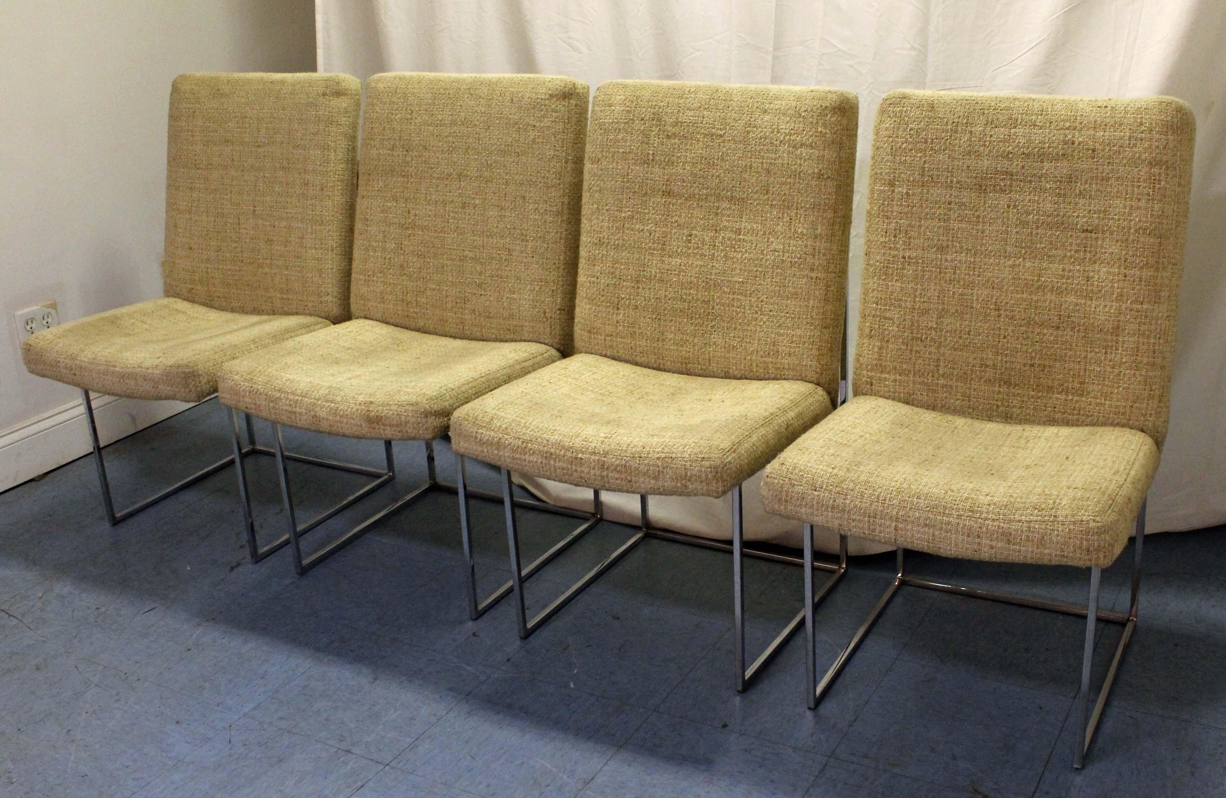 Mid-Century Modern Set of Four Midcentury Danish Modern Milo Baughman Thayer Coggin Dining Chairs