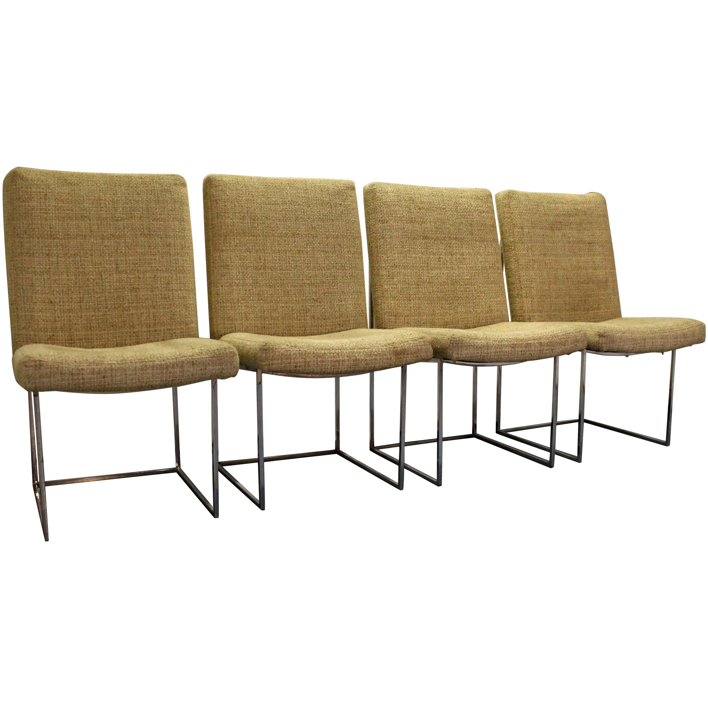Set of Four Midcentury Danish Modern Milo Baughman Thayer Coggin Dining Chairs
