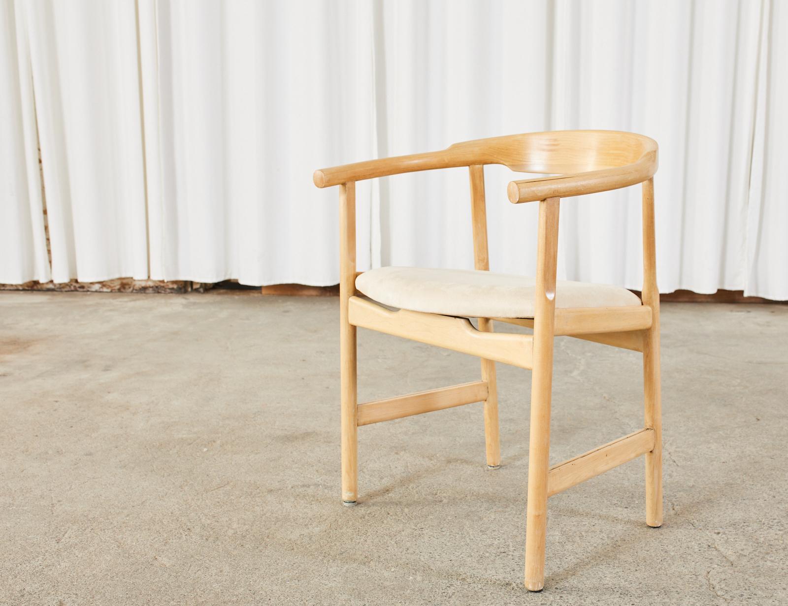 Scandinavian Modern Set of Four Midcentury Danish Style Birch Armchairs For Sale
