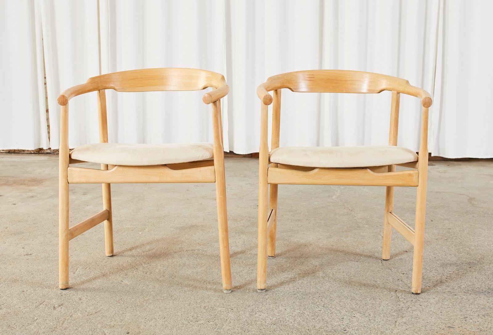 Set of Four Midcentury Danish Style Birch Armchairs In Good Condition For Sale In Rio Vista, CA