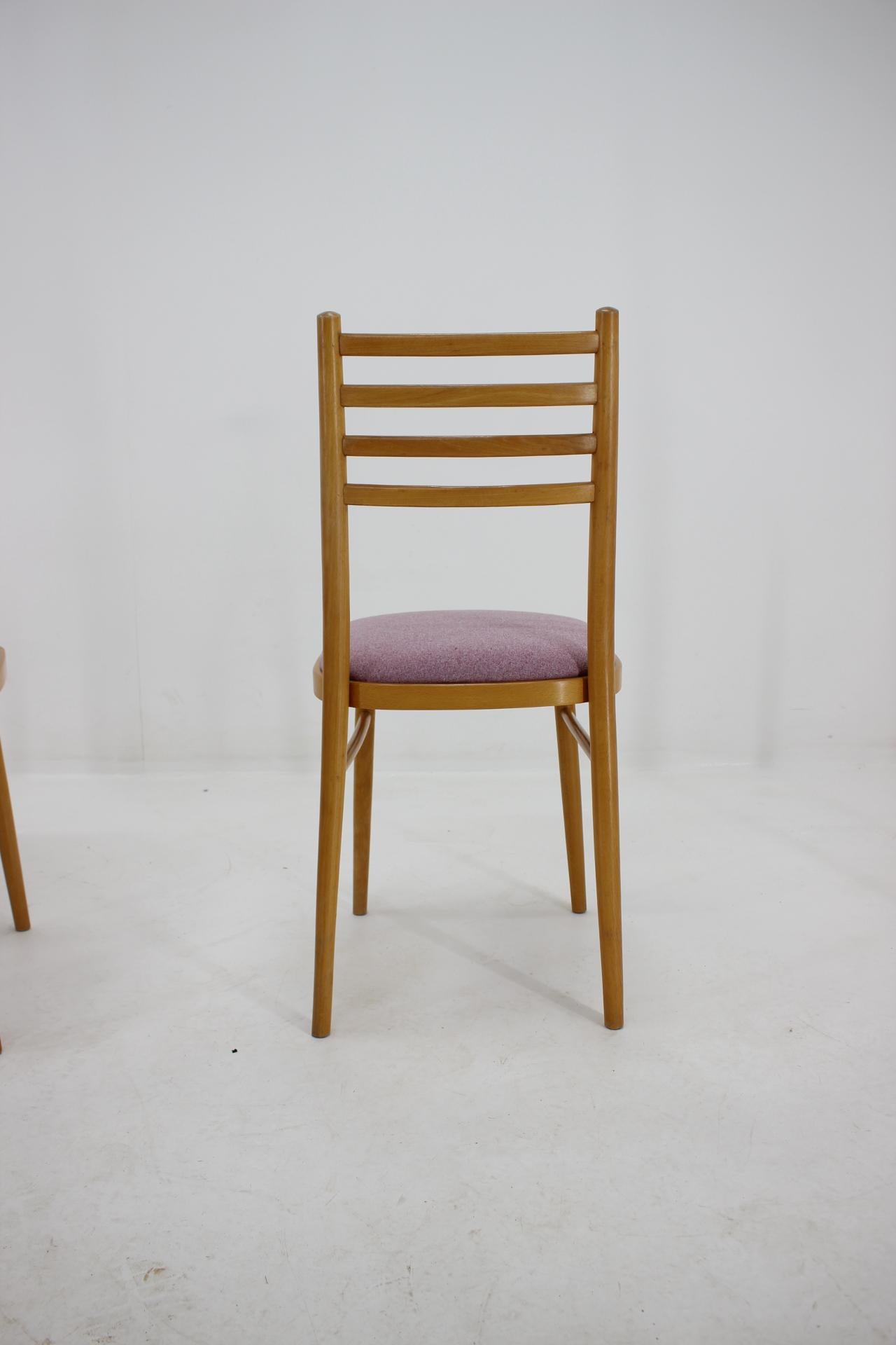 Wood Set of Four Midcentury Dining Chairs by Interier Praha, 1970, Czechoslovakia For Sale