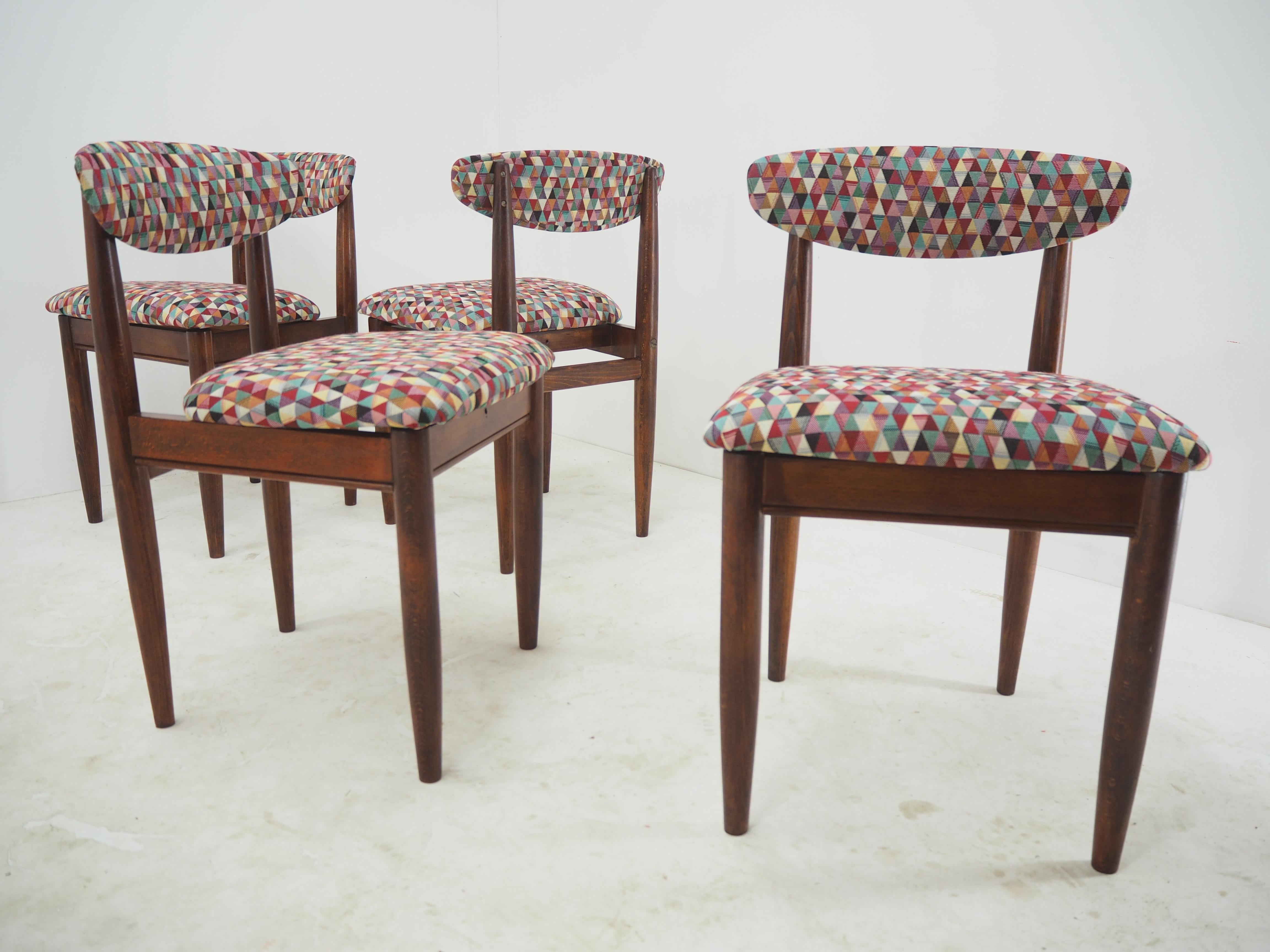 Set of Four Midcentury Dining Chairs, Czechoslovakia, 1960s 3