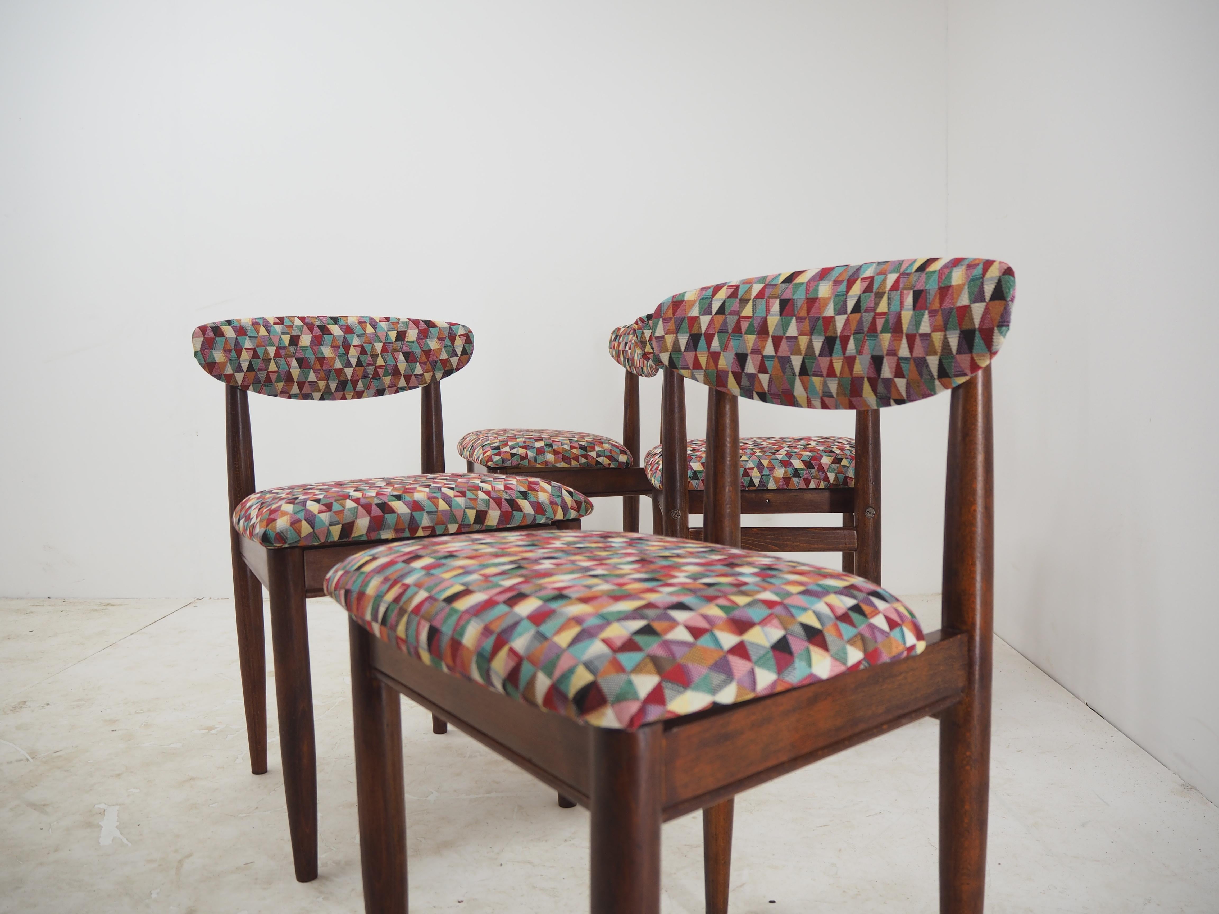 Set of Four Midcentury Dining Chairs, Czechoslovakia, 1960s 4