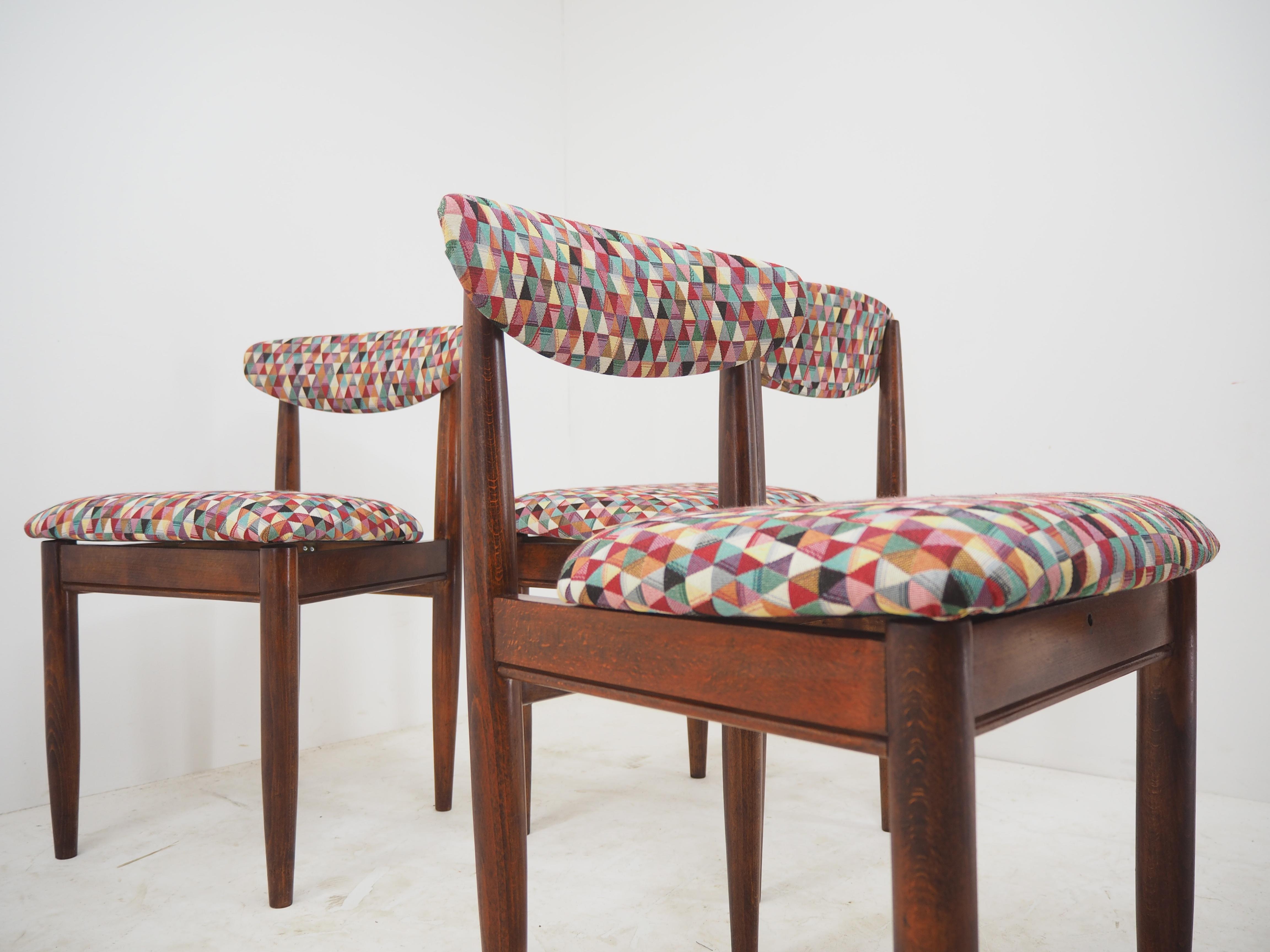 Set of Four Midcentury Dining Chairs, Czechoslovakia, 1960s 1