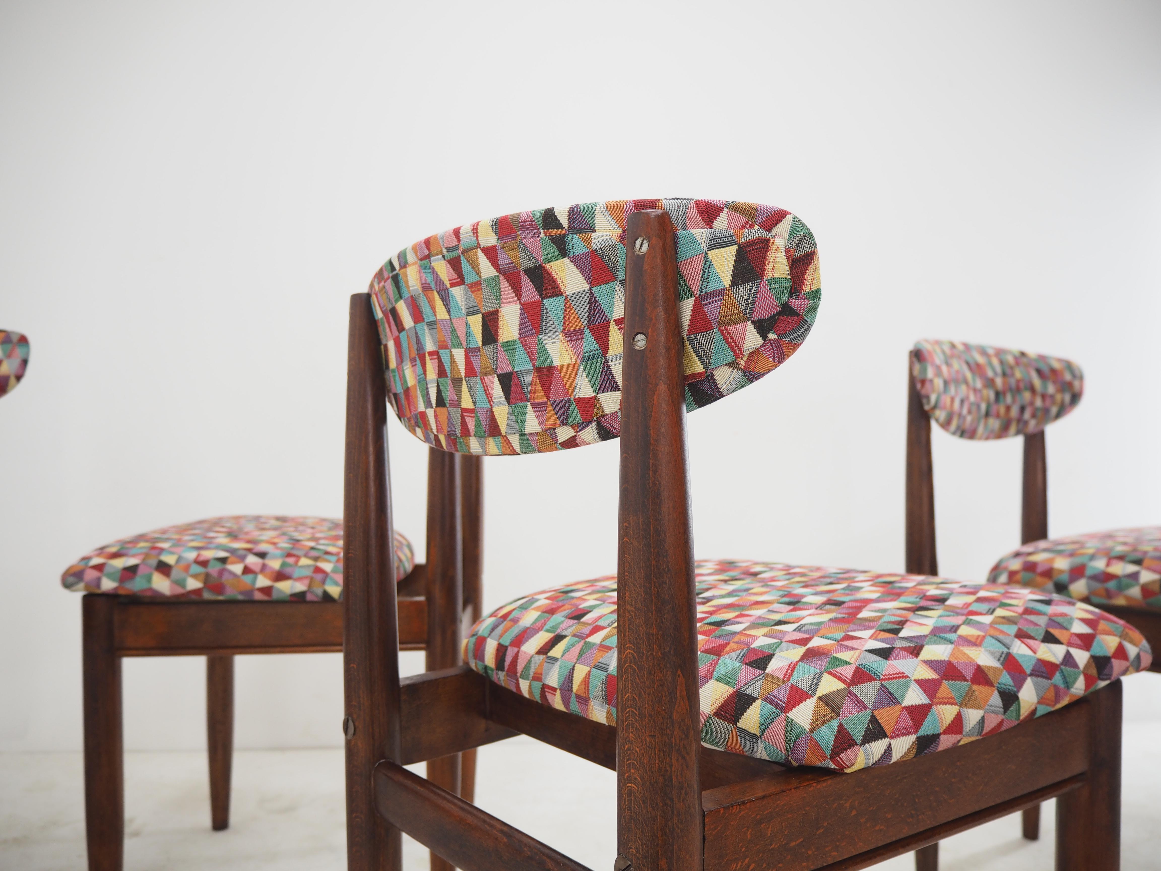 Set of Four Midcentury Dining Chairs, Czechoslovakia, 1960s 2