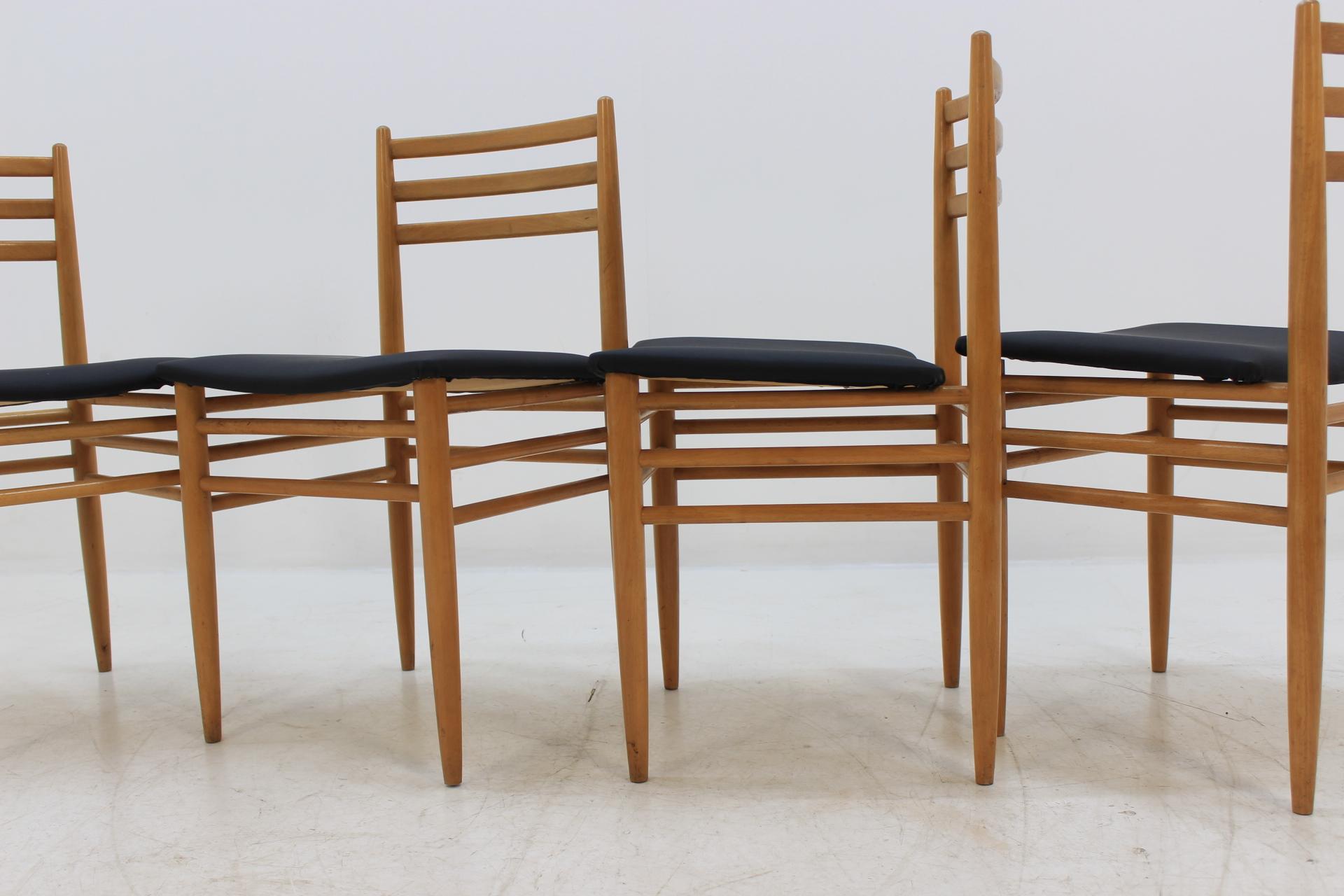 Mid-Century Modern Set of Four Midcentury Dining Chairs, Scandinavian Design, 1970s For Sale