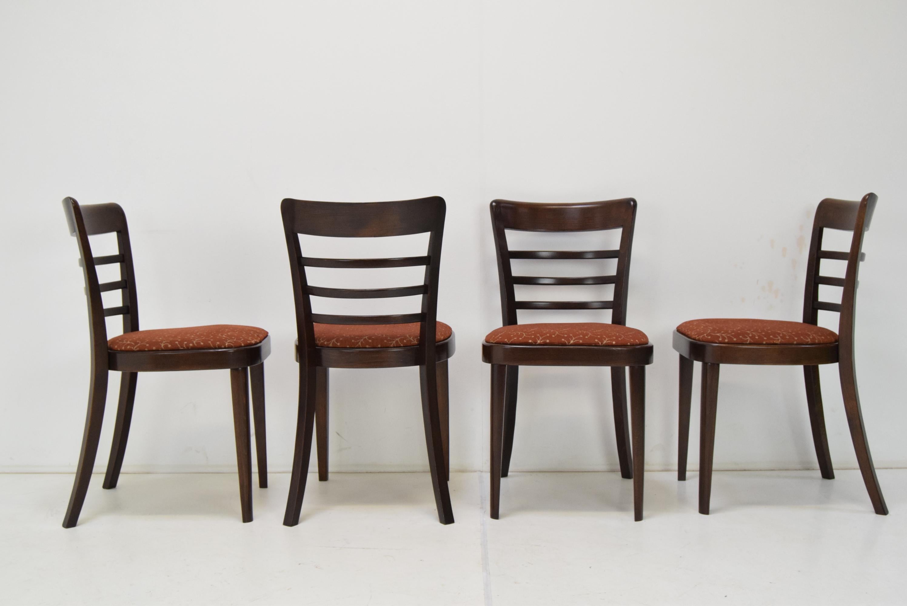 Set of Four Midcentury Dining Chairs Ton, 1950s For Sale 3