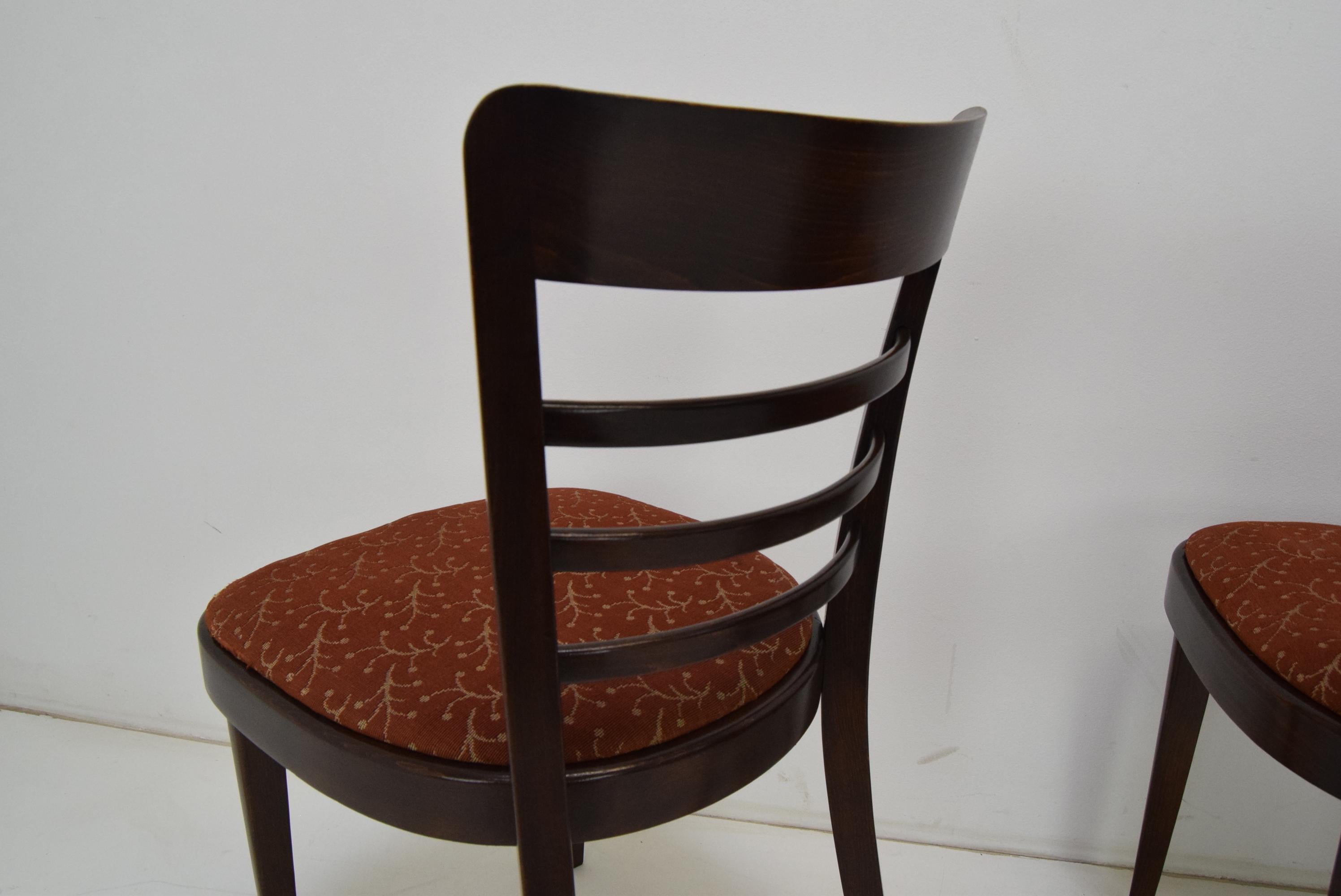 Set of Four Midcentury Dining Chairs Ton, 1950s For Sale 9
