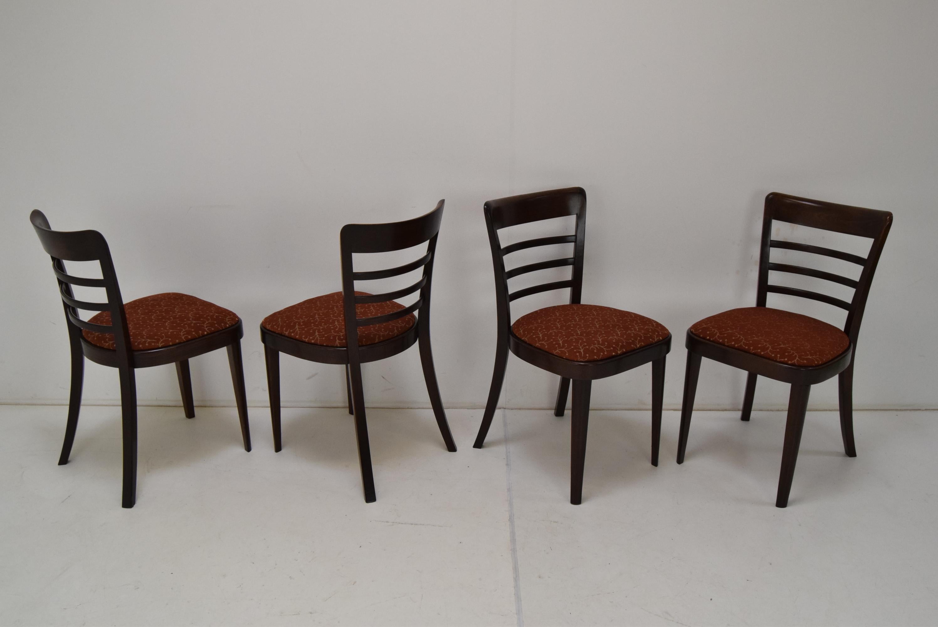 Set of Four Midcentury Dining Chairs Ton, 1950s For Sale 12