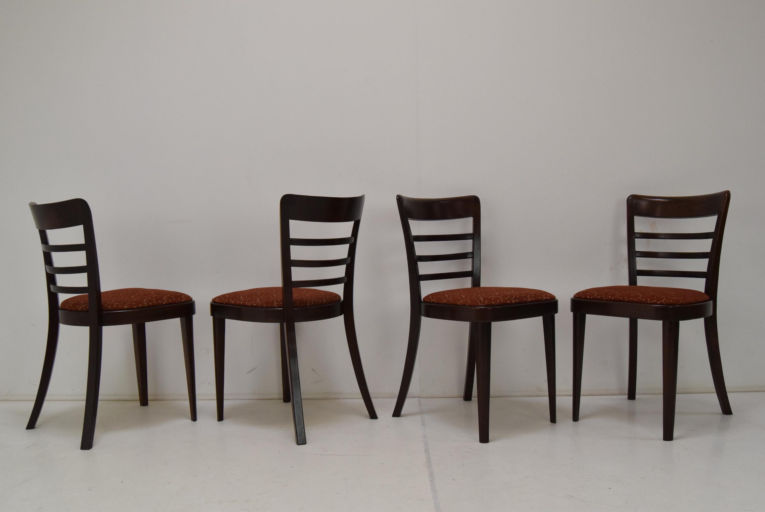 Set of Four Midcentury Dining Chairs Ton, 1950s For Sale 13