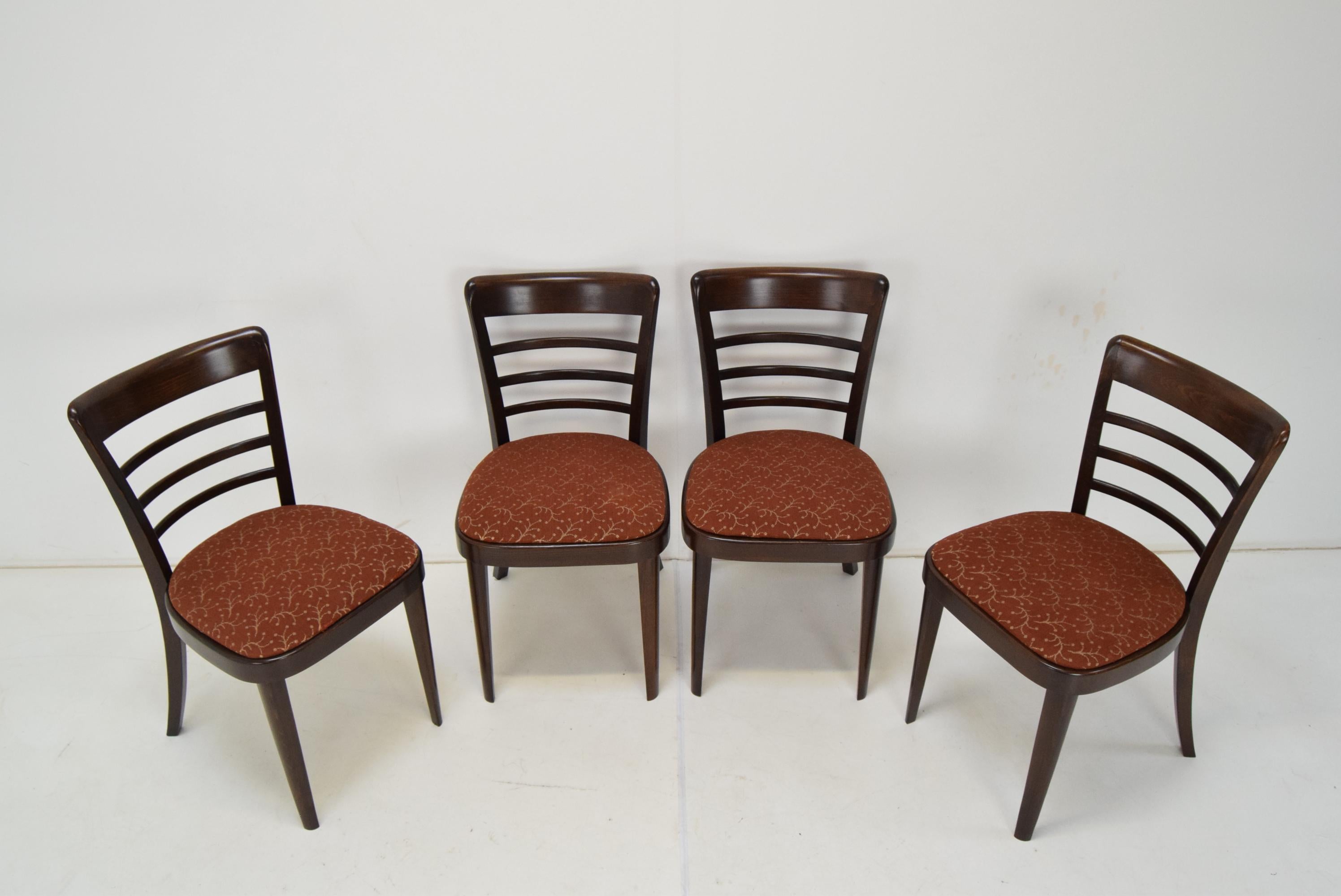 Czech Set of Four Midcentury Dining Chairs Ton, 1950s For Sale