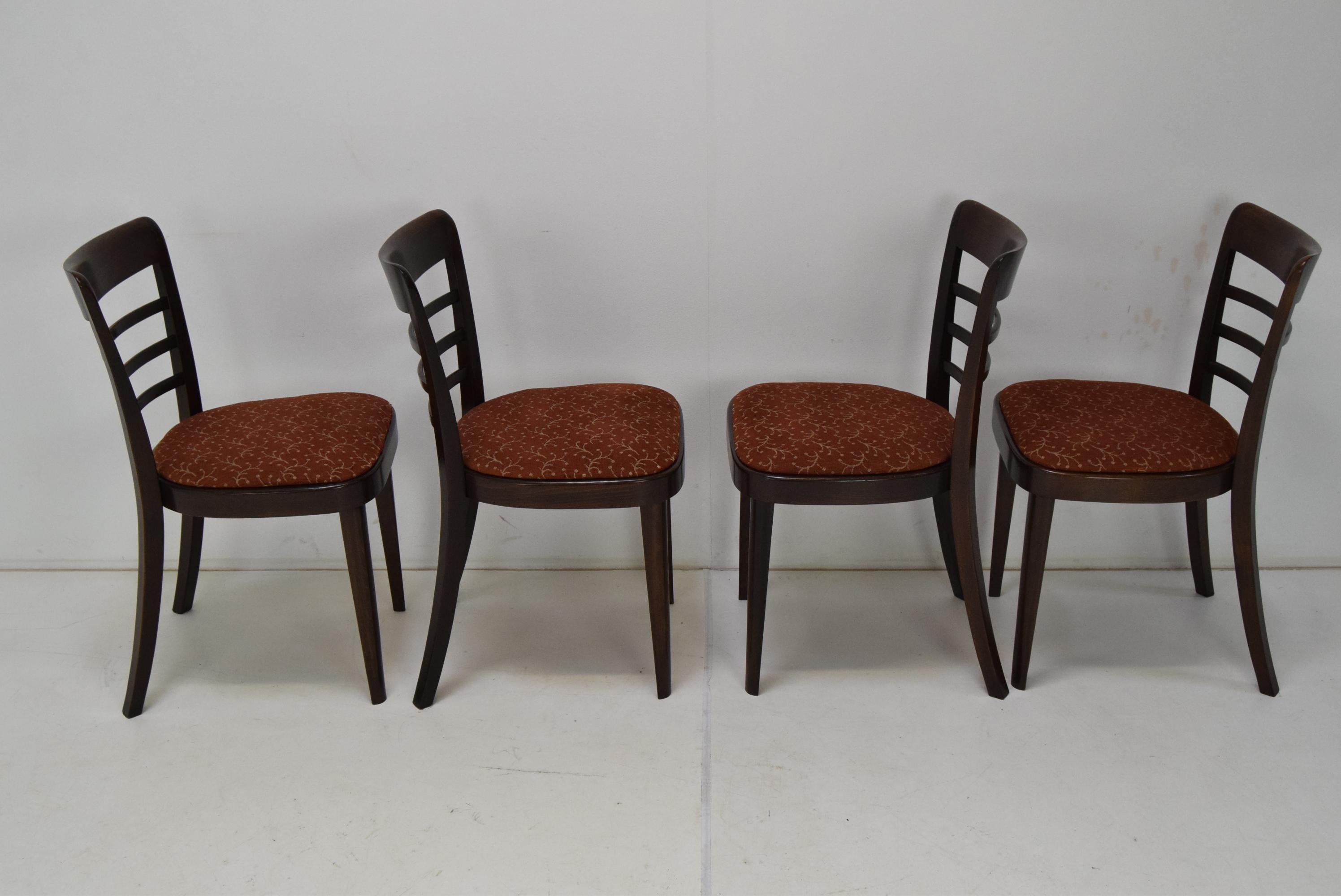Mid-20th Century Set of Four Midcentury Dining Chairs Ton, 1950s For Sale