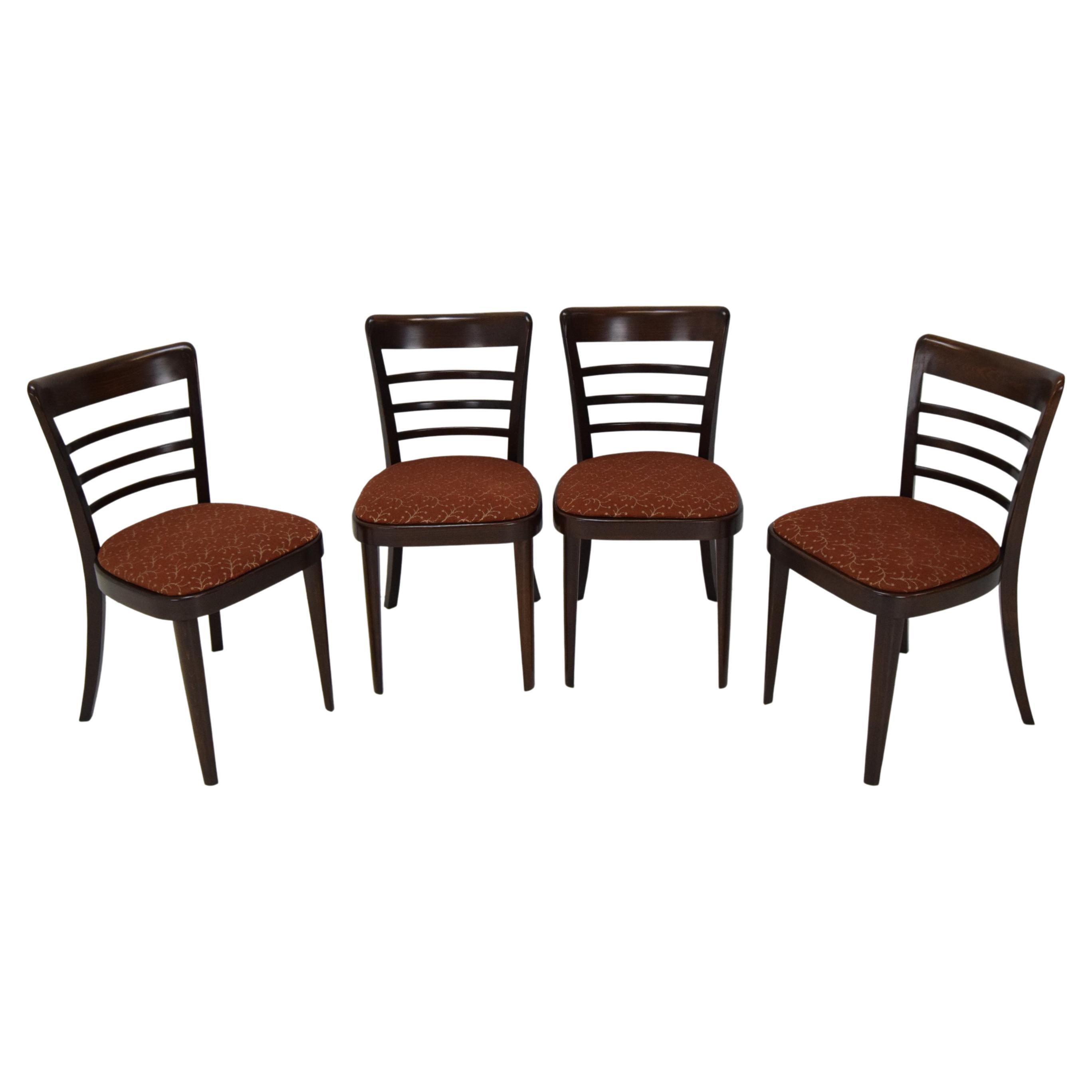 Set of Four Midcentury Dining Chairs Ton, 1950s For Sale