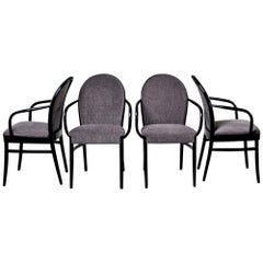 Set of Four Midcentury Ebonized Bentwood Chairs
