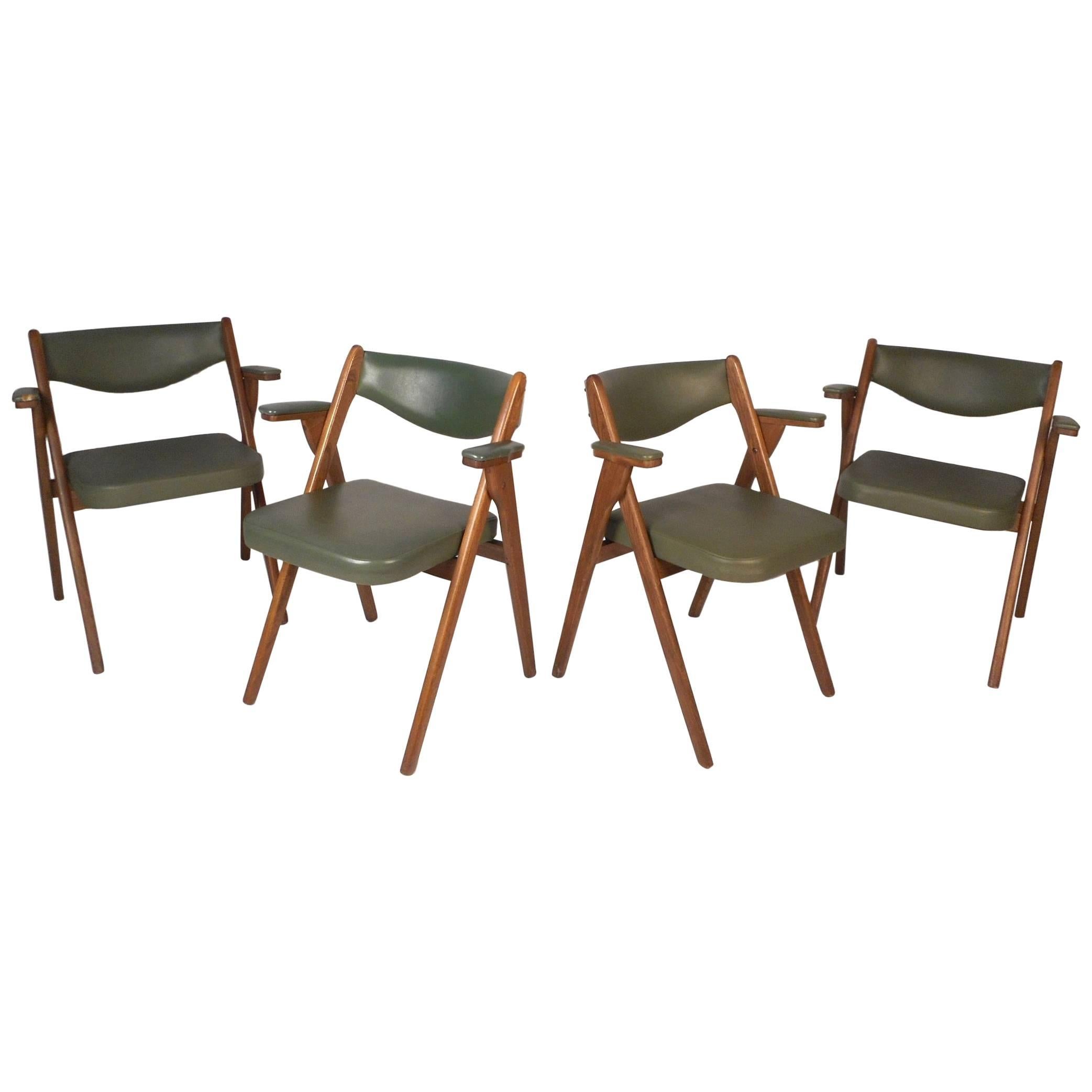 Set of Four Midcentury Folding Coronet Chairs by Norquist Products