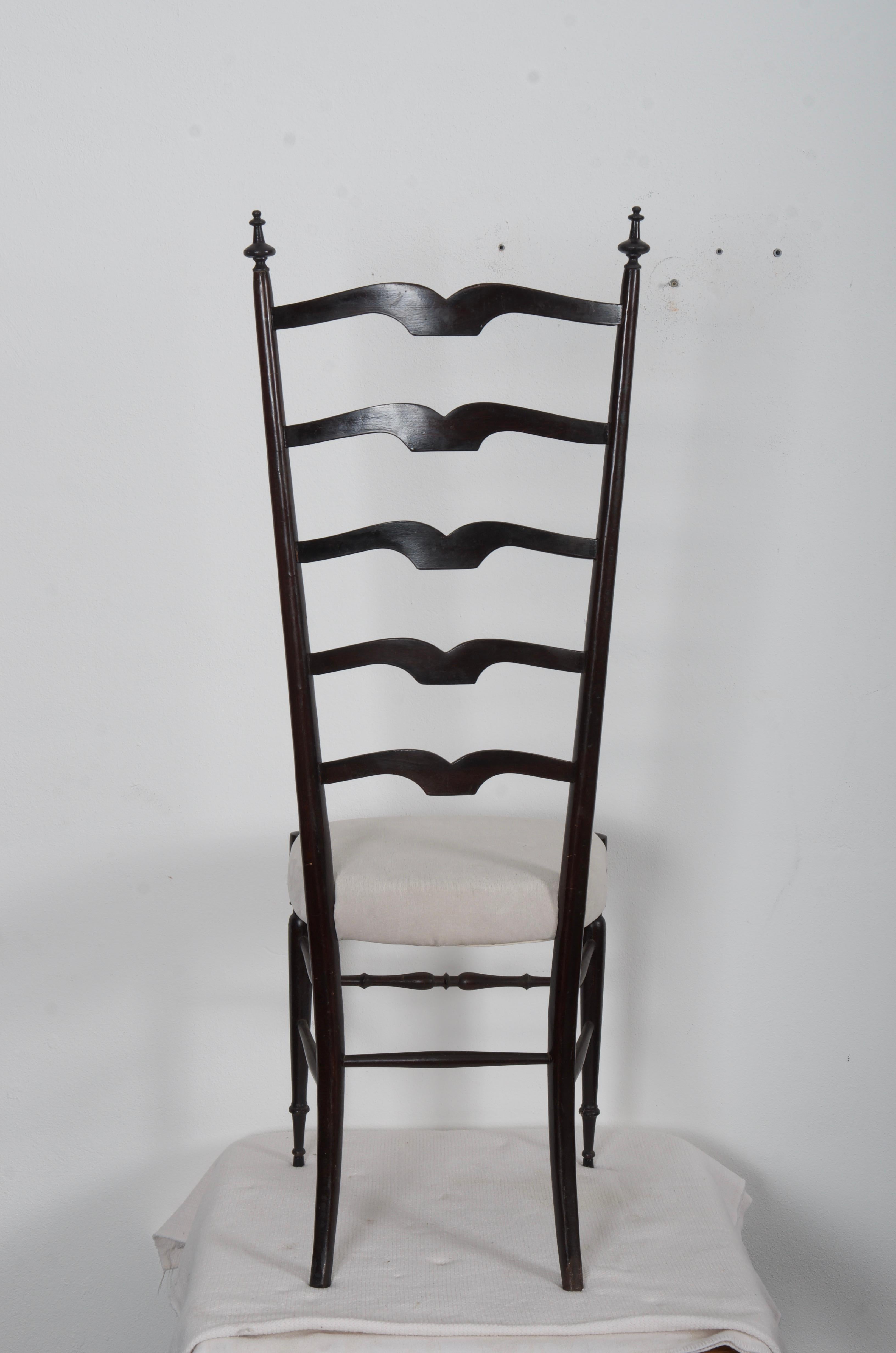 Italian Set of Four Midcentury High Back Chiavari Chairs