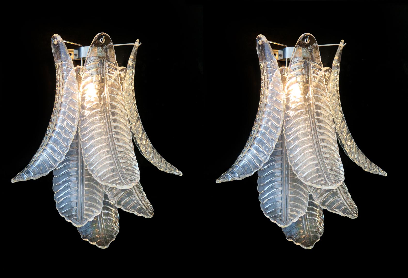 Metal Set of Four Midcentury Italian Murano Sconces For Sale